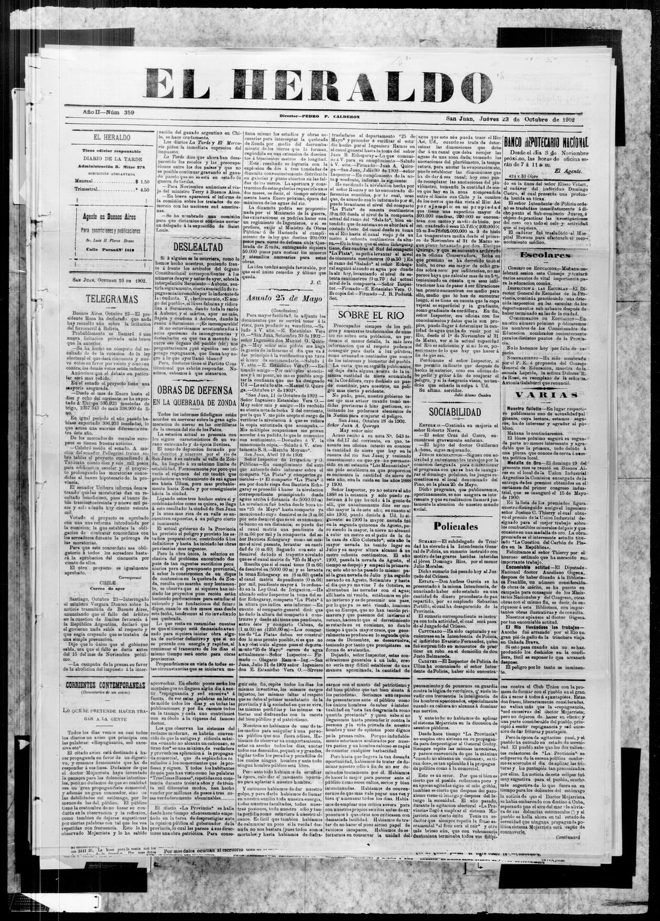 Portada · 23 de Octubre de 1902