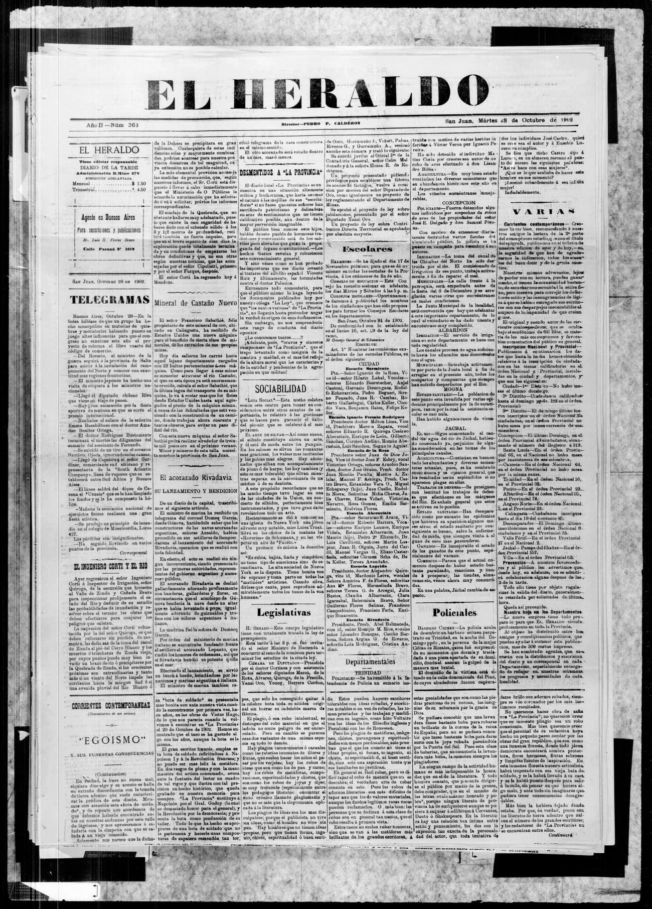 Portada · 28 de Octubre de 1902