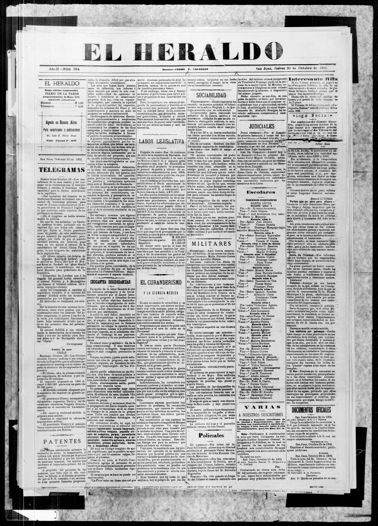 Portada · 30 de Octubre de 1902