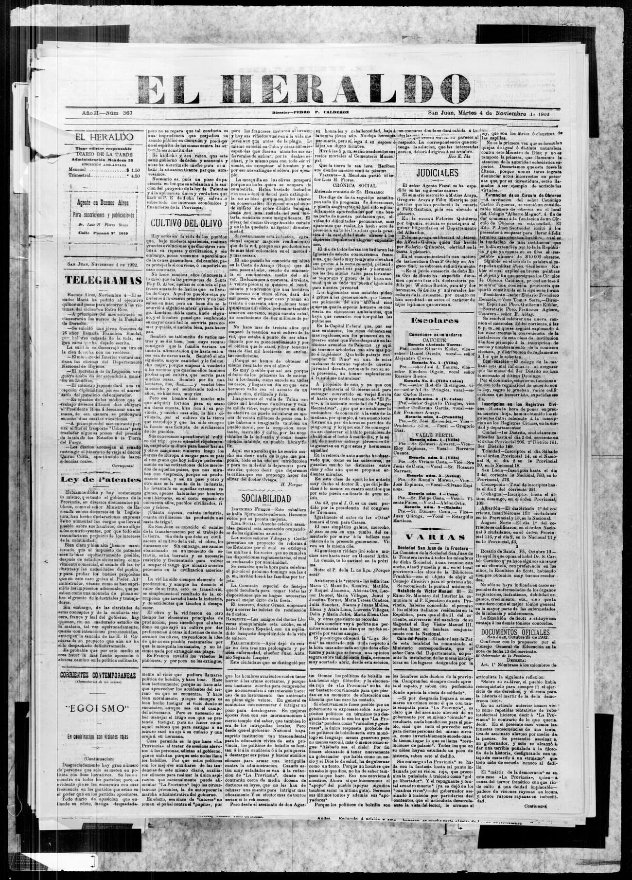 Portada · 4 de Noviembre de 1902