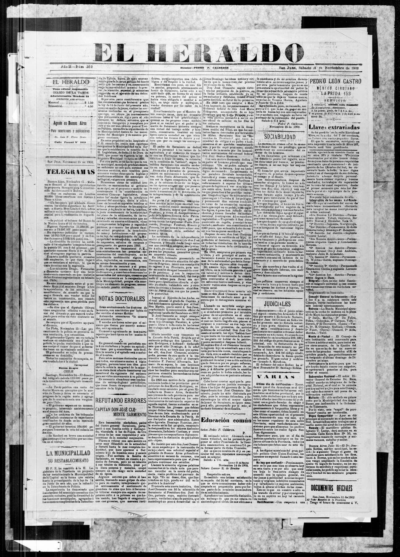 Portada · 15 de Noviembre de 1902