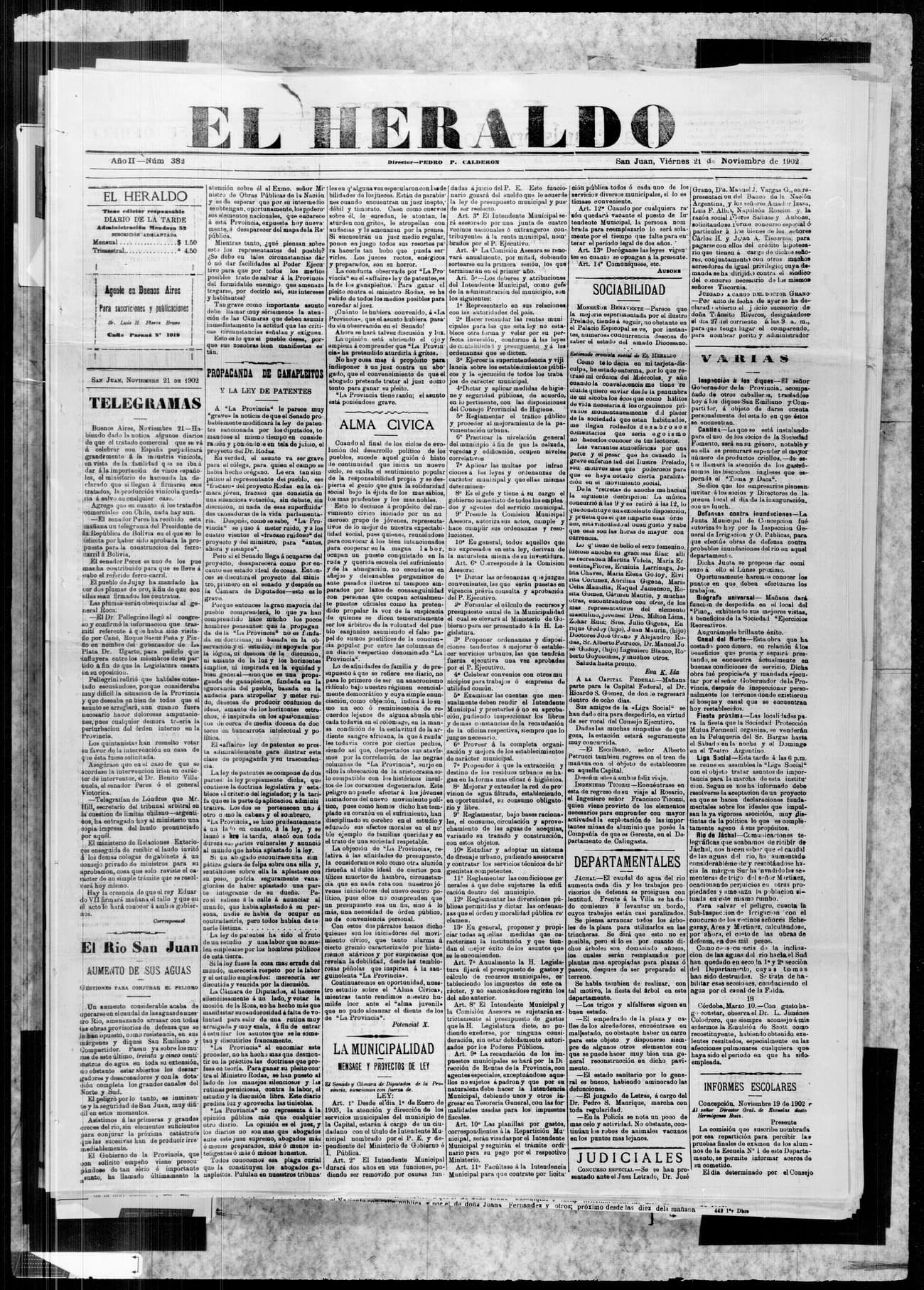 Portada · 21 de Noviembre de 1902