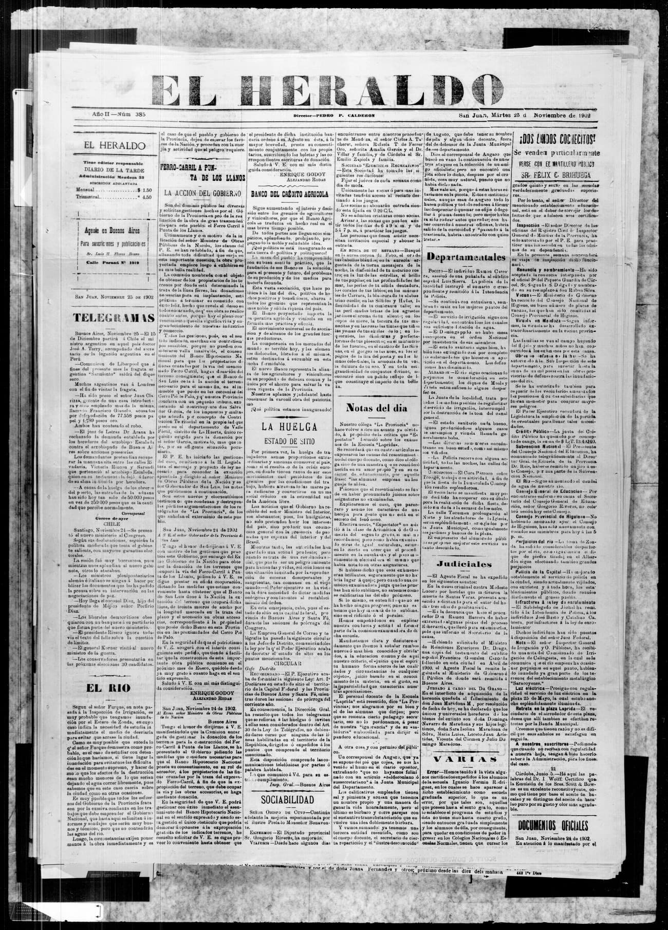 Portada · 25 de Noviembre de 1902