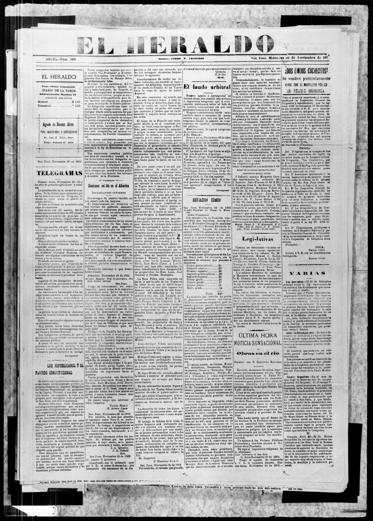 Portada · 26 de Noviembre de 1902