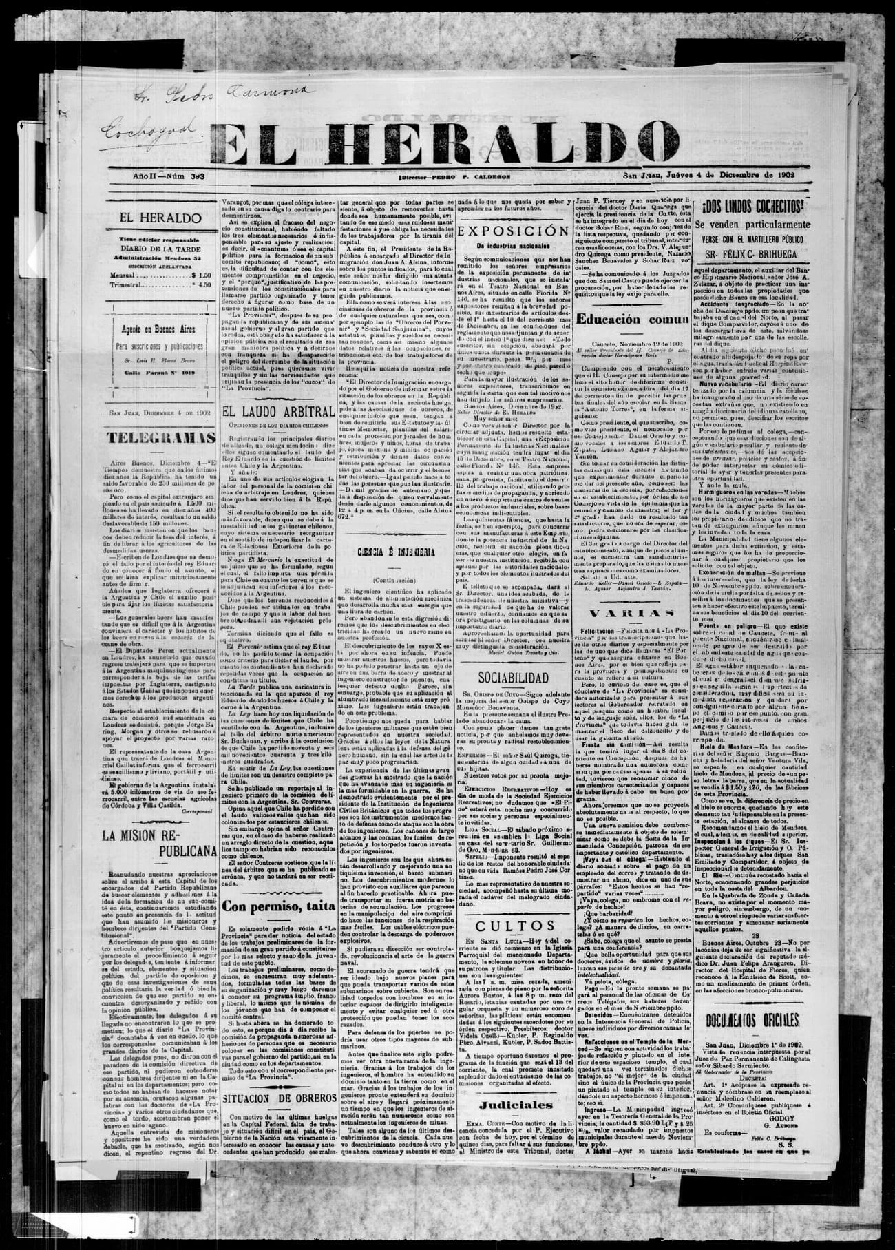 Portada · 4 de Diciembre de 1902