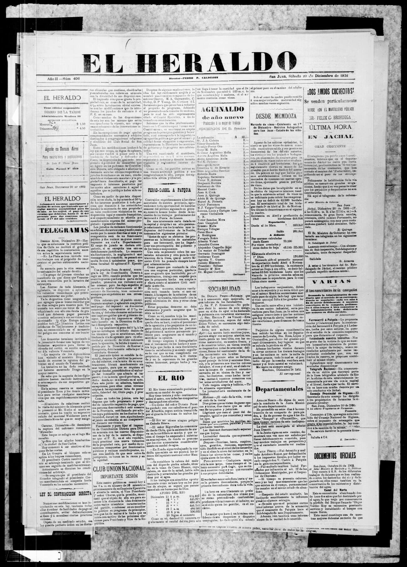 Portada · 20 de Diciembre de 1902