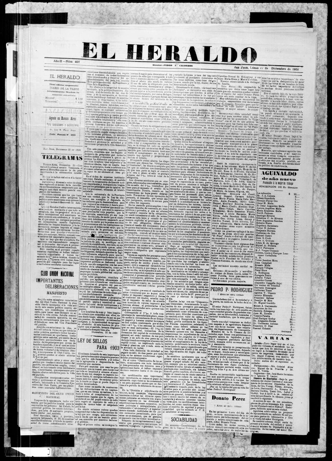 Portada · 22 de Diciembre de 1902