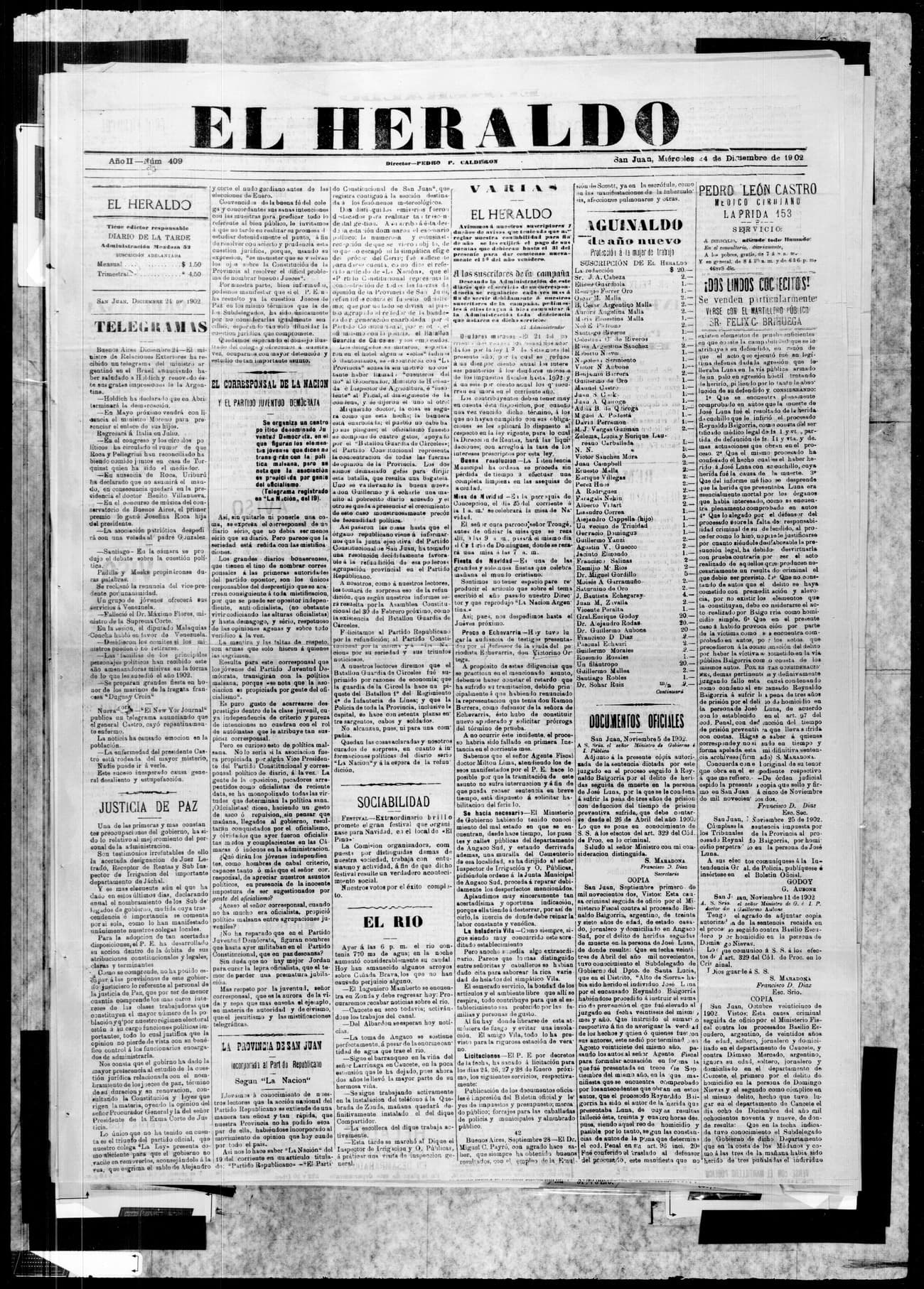 Portada · 24 de Diciembre de 1902