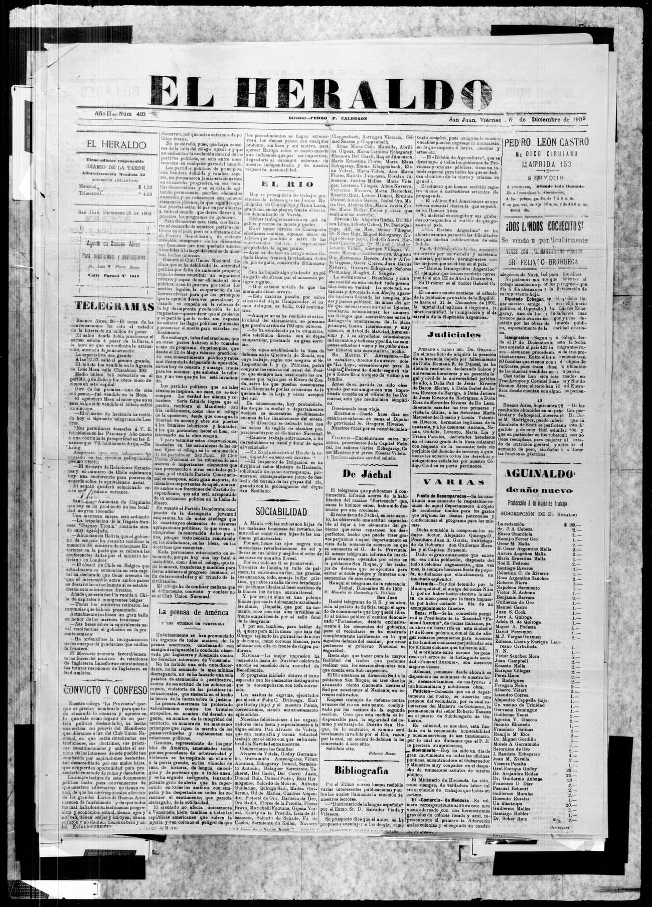 Portada · 26 de Diciembre de 1902