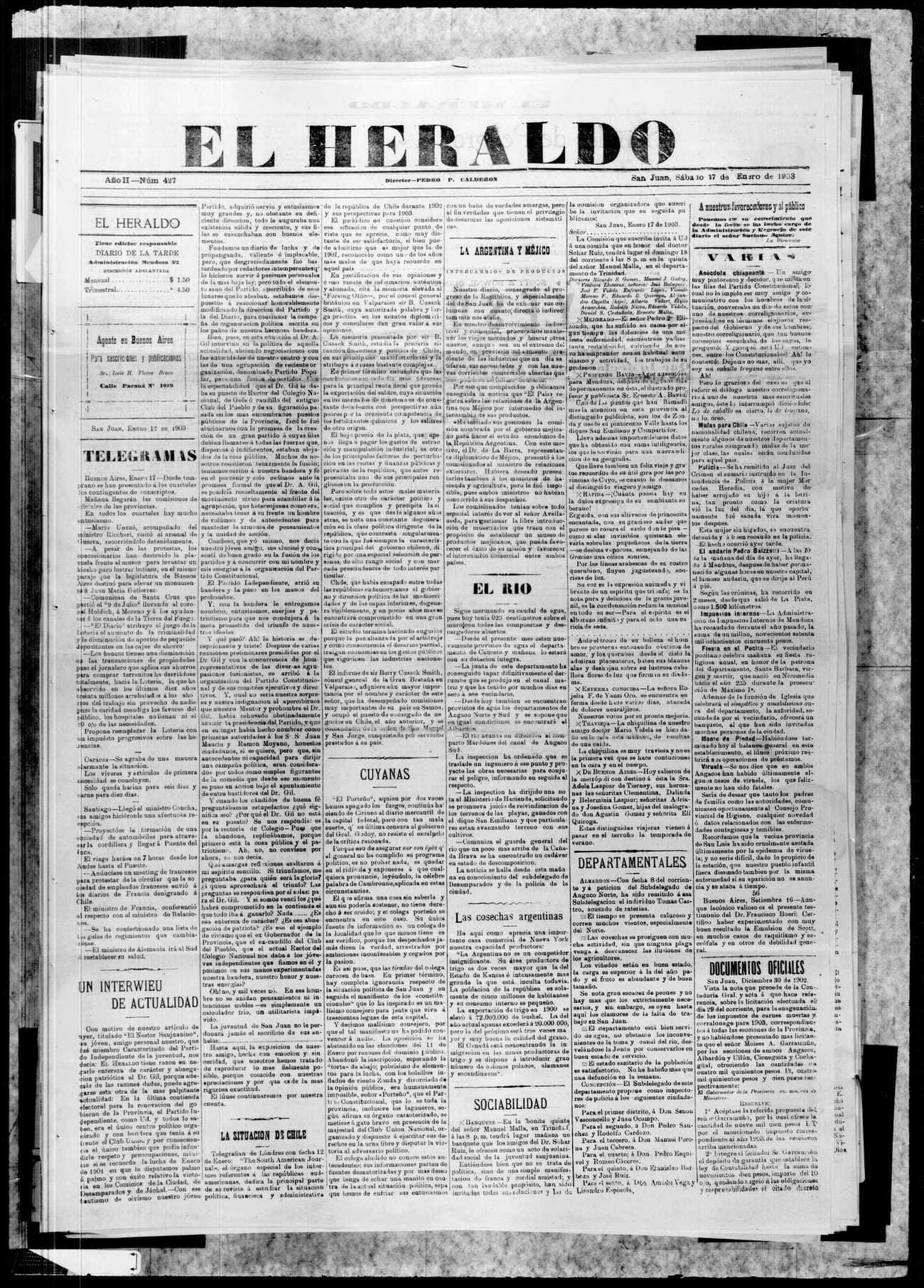 Portada · 17 de Enero de 1903