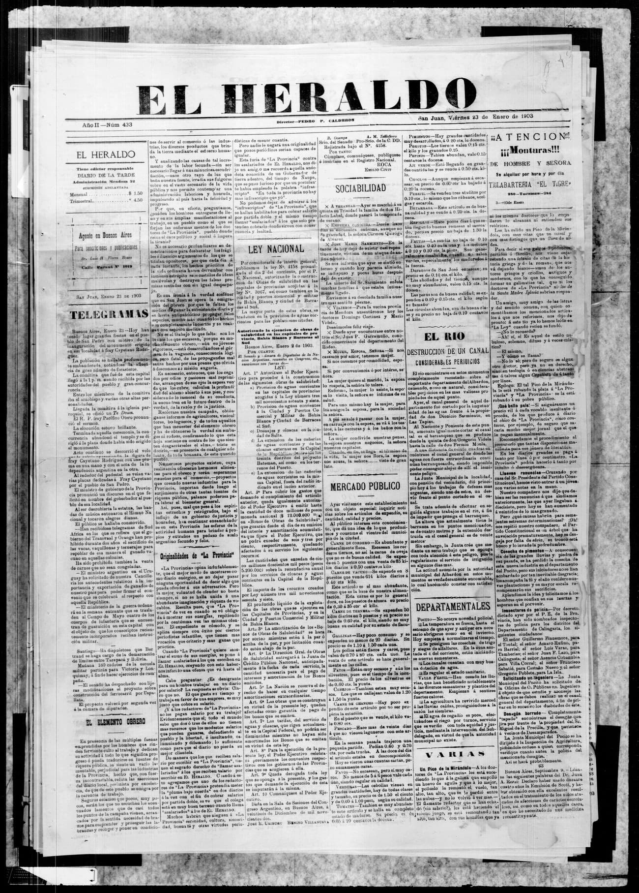 Portada · 23 de Enero de 1903