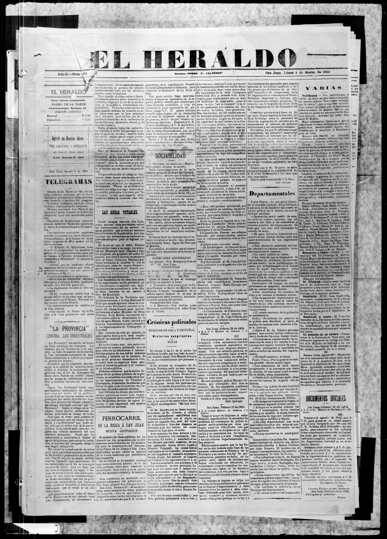 Portada · 2 de Marzo de 1903