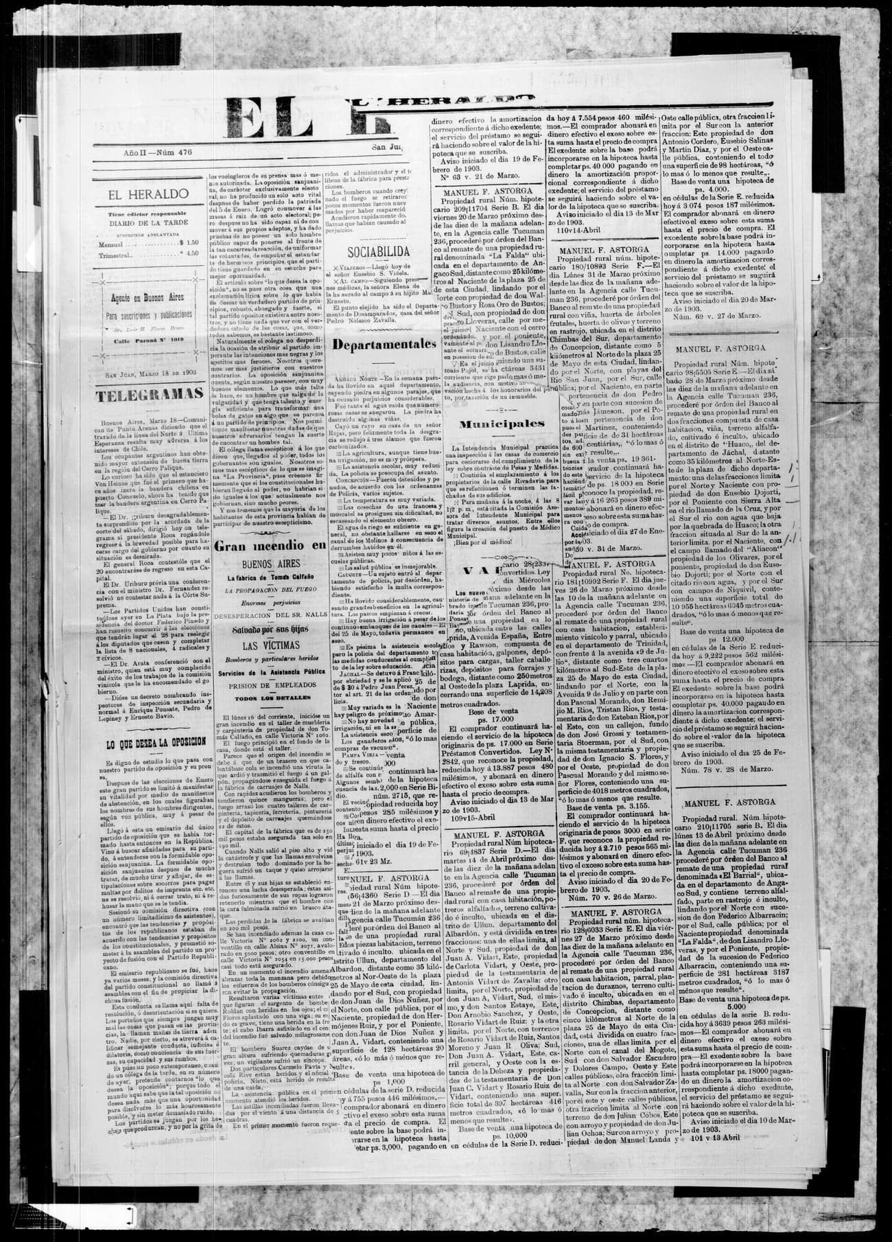 Portada · 18 de Marzo de 1903
