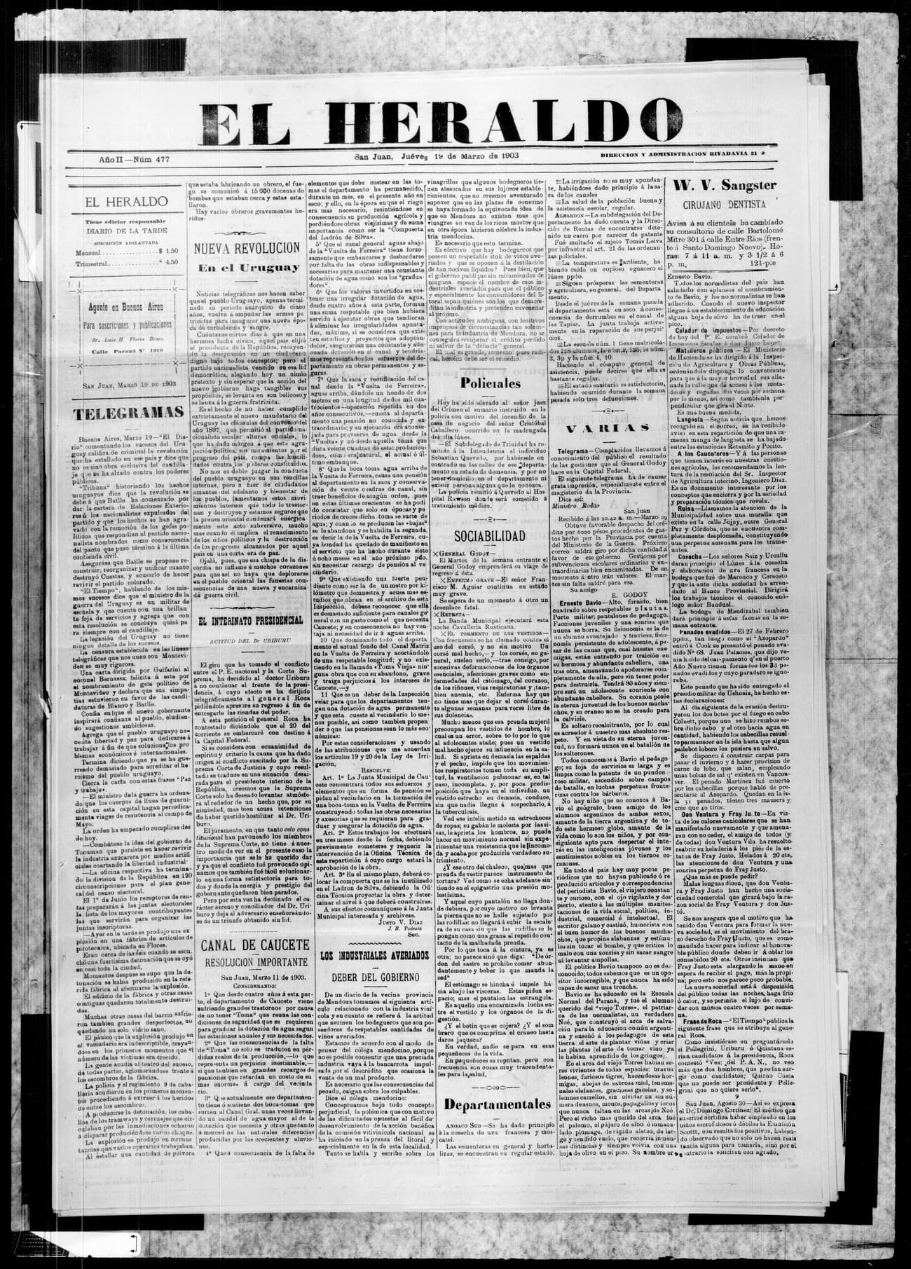Portada · 19 de Marzo de 1903