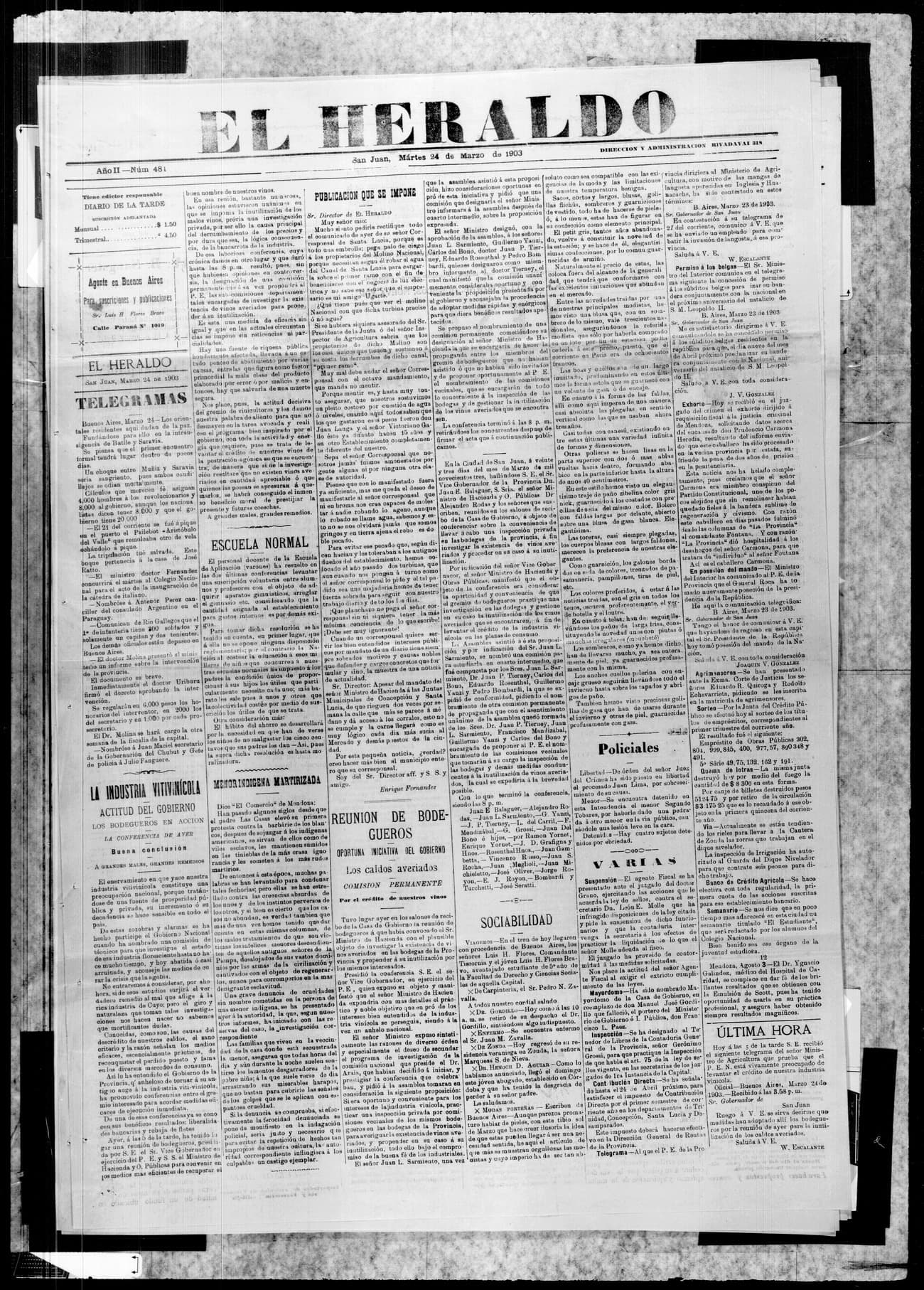 Portada · 24 de Marzo de 1903