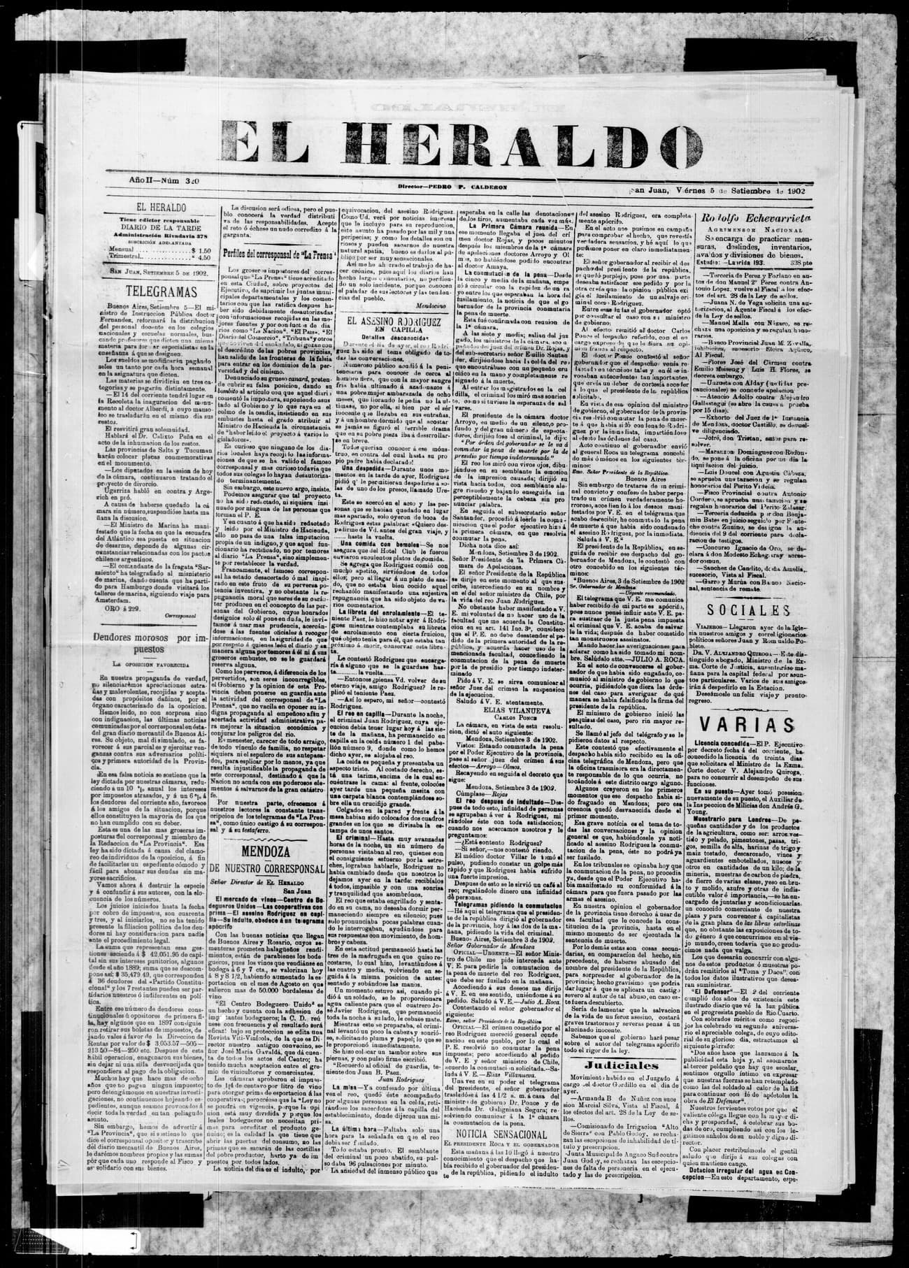Portada · 5 de Septiembre de 1902
