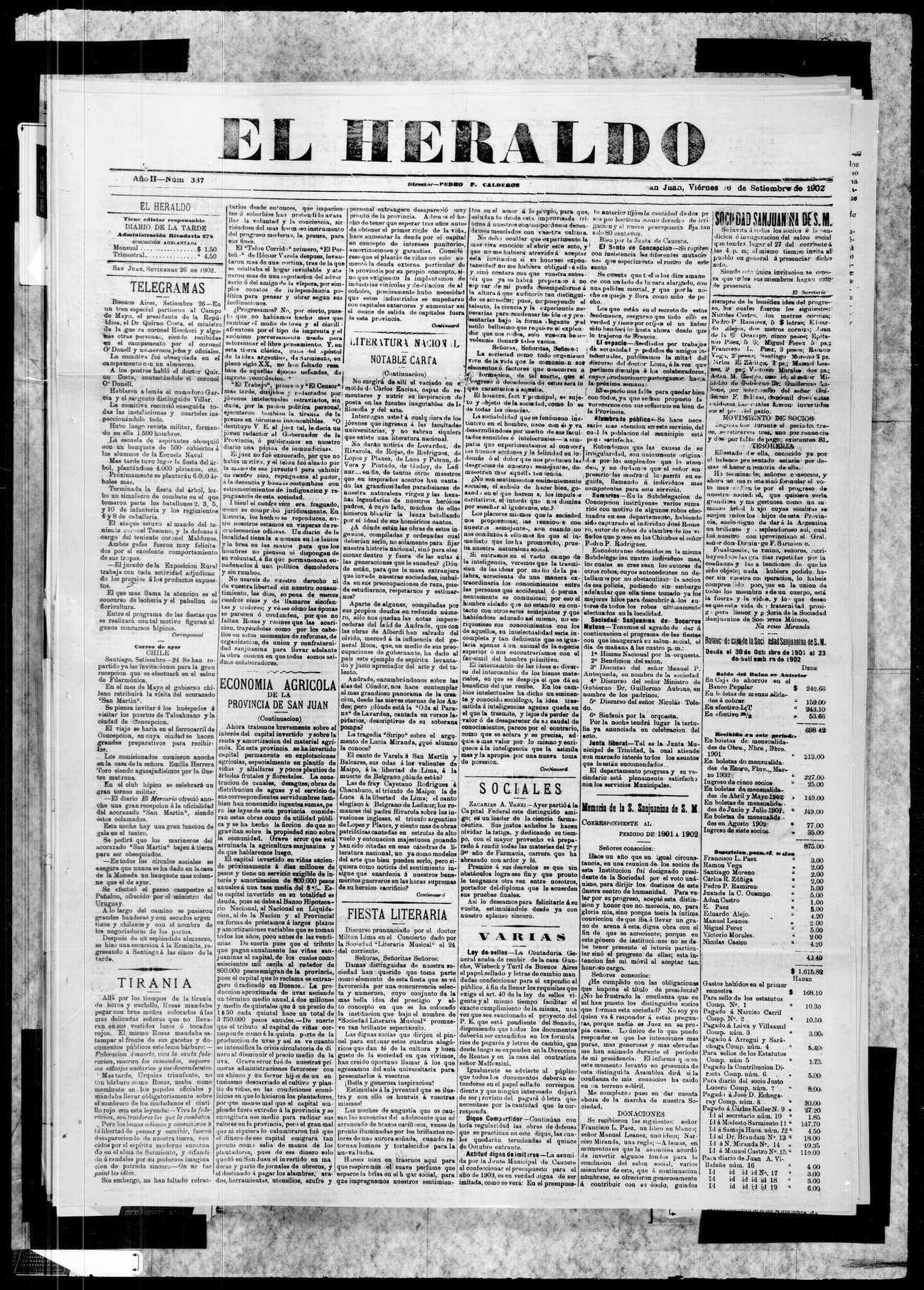Portada · 26 de Septiembre de 1902