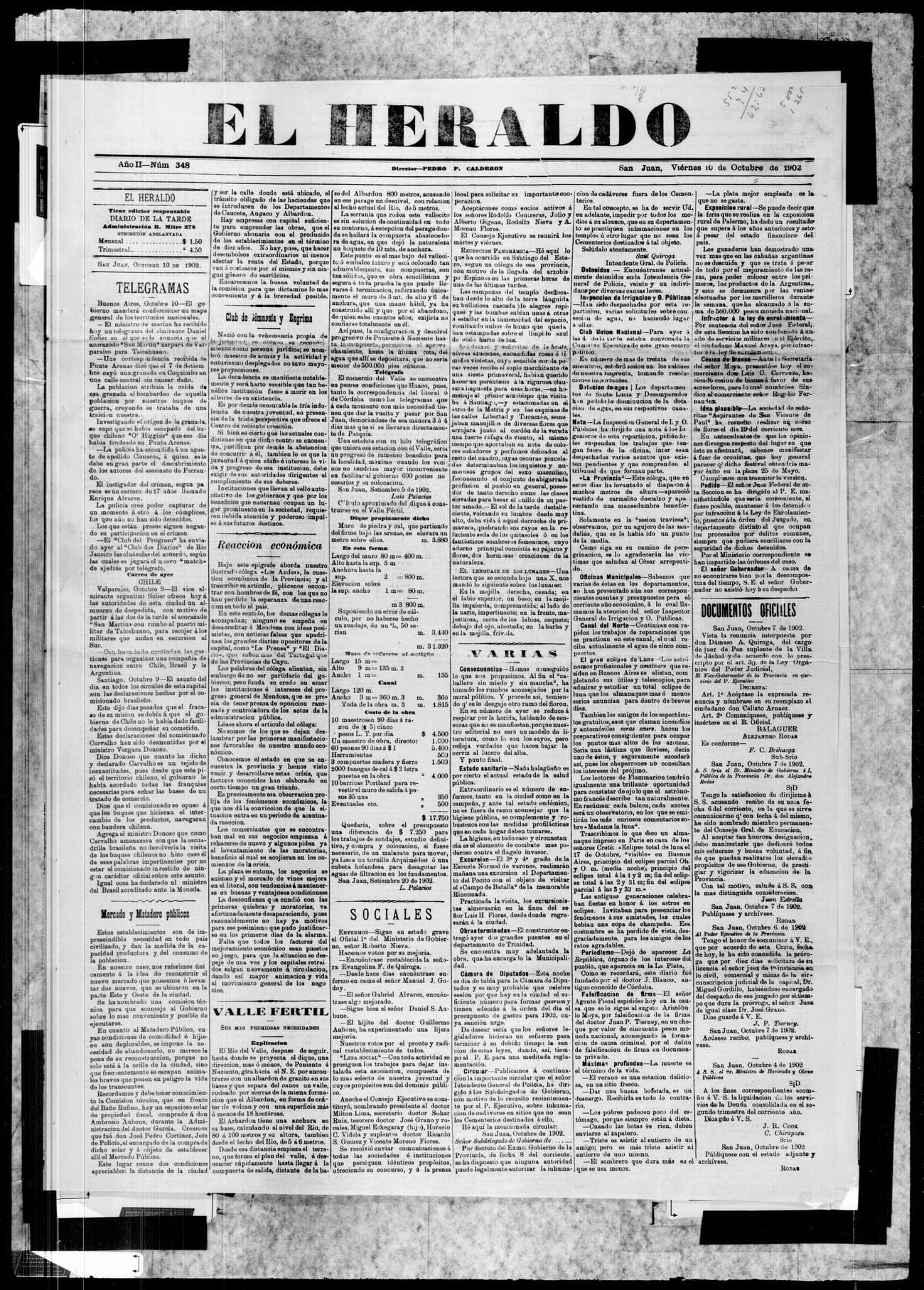 Portada · 10 de Octubre de 1902