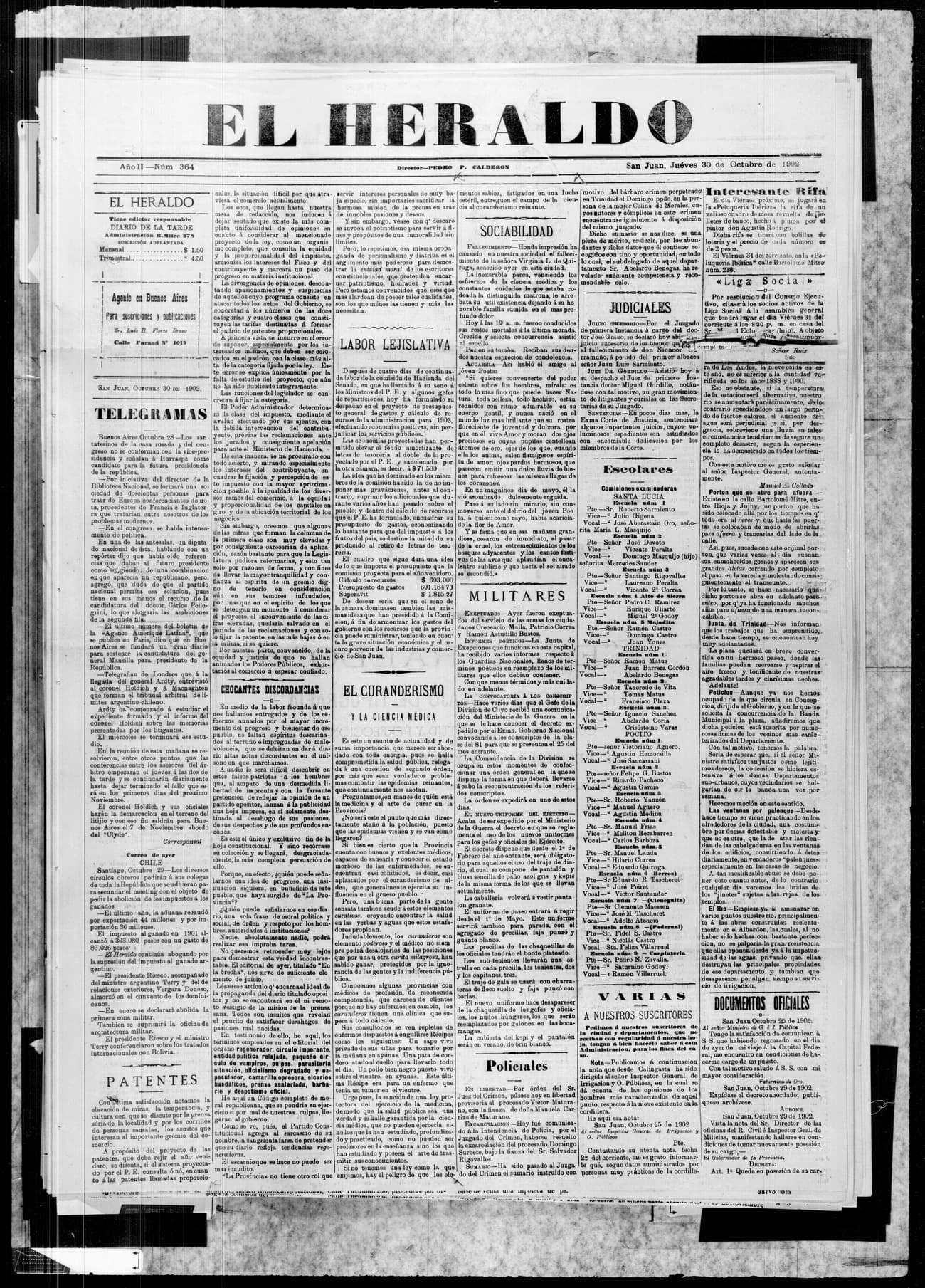 Portada · 30 de Octubre de 1902
