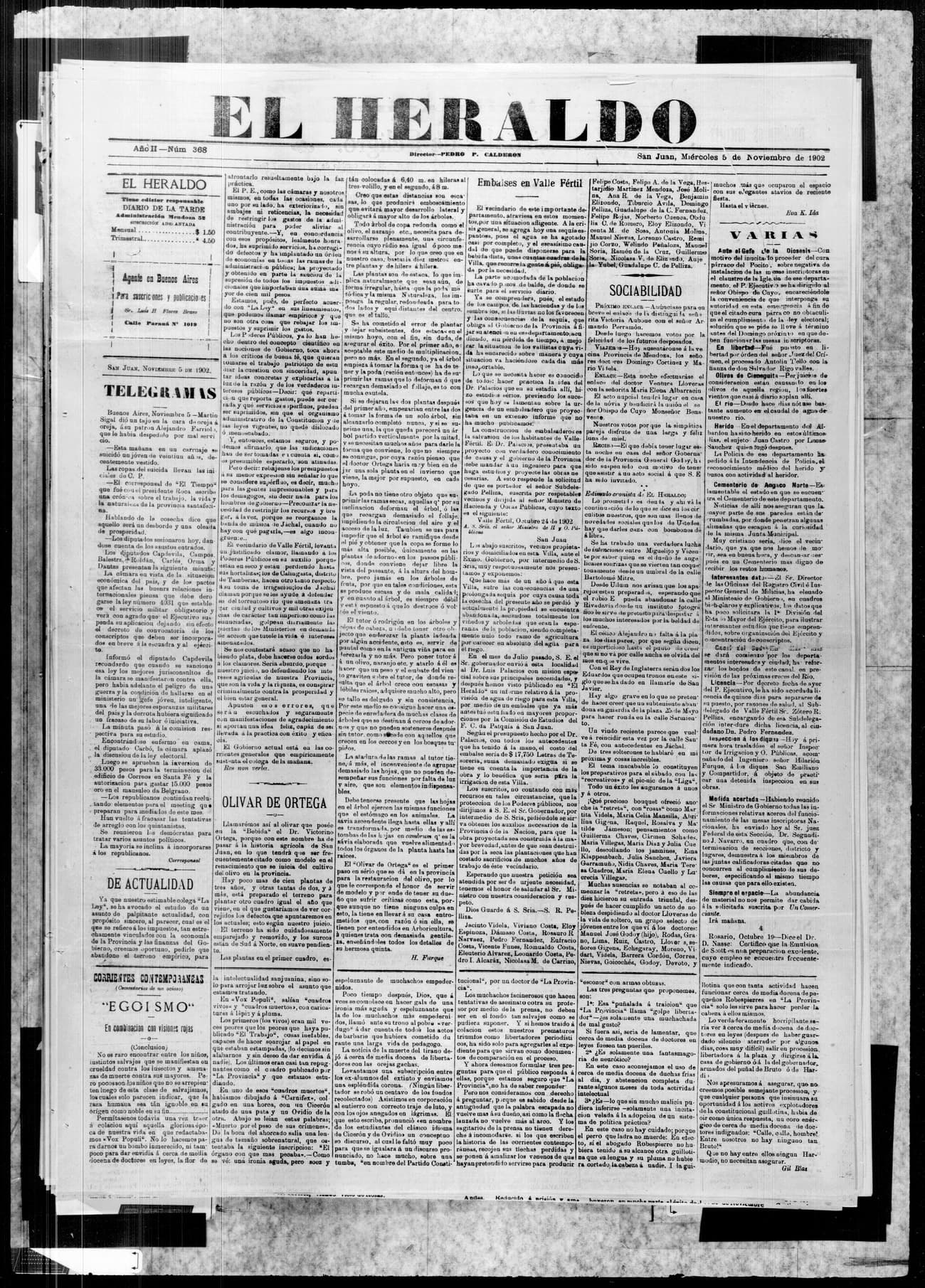 Portada · 5 de Noviembre de 1902