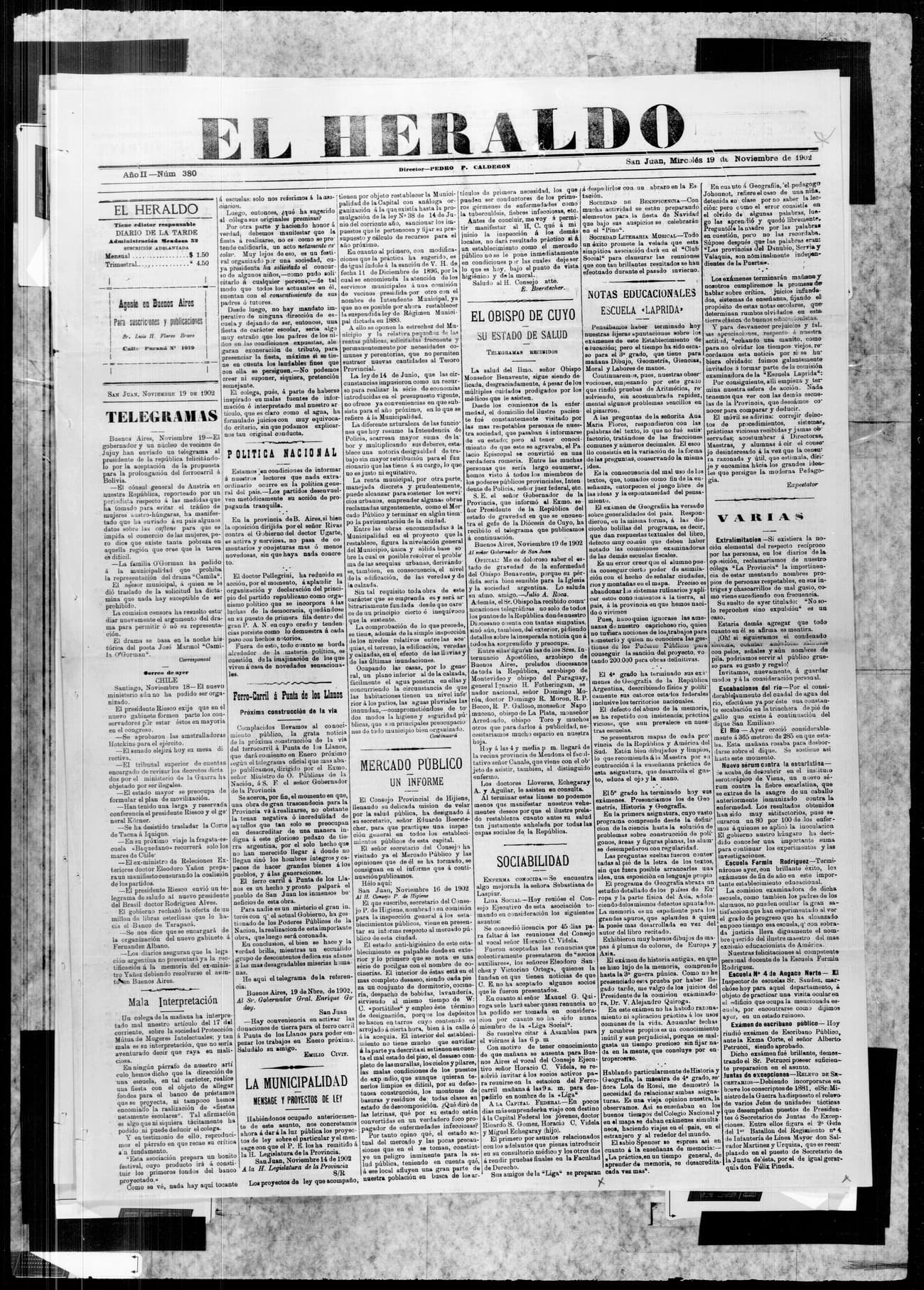 Portada · 19 de Noviembre de 1902