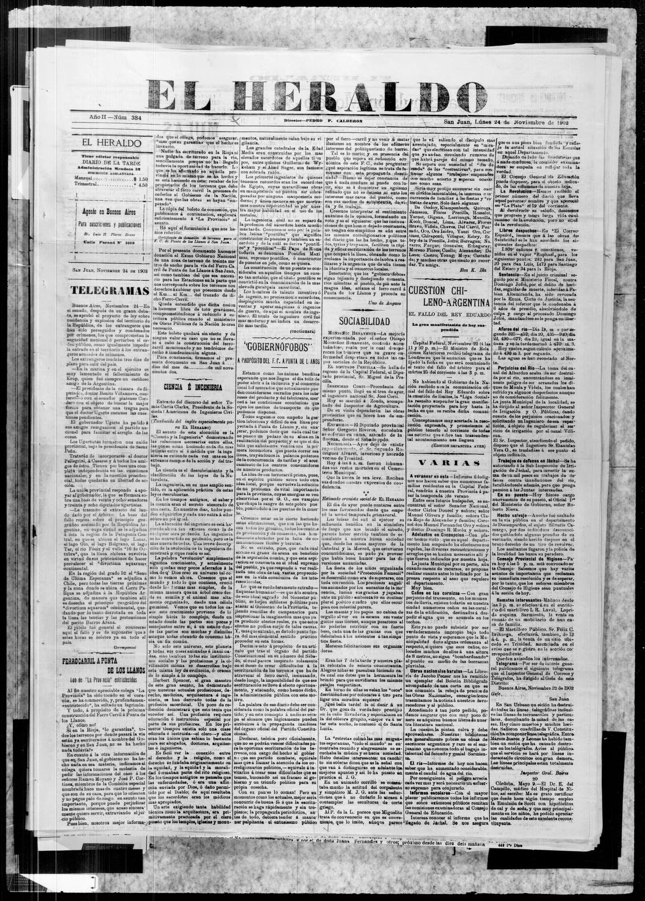 Portada · 24 de Noviembre de 1902