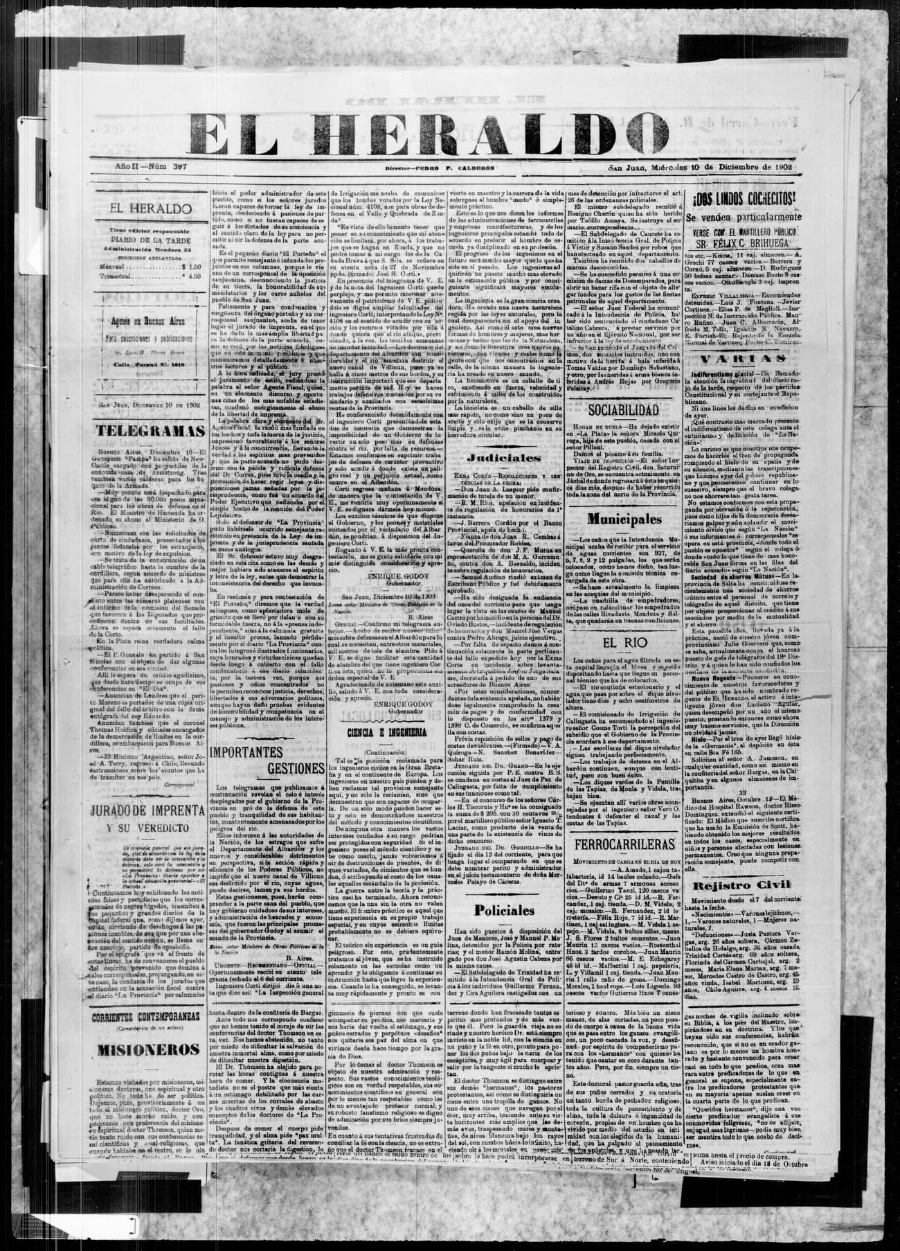 Portada · 10 de Diciembre de 1902