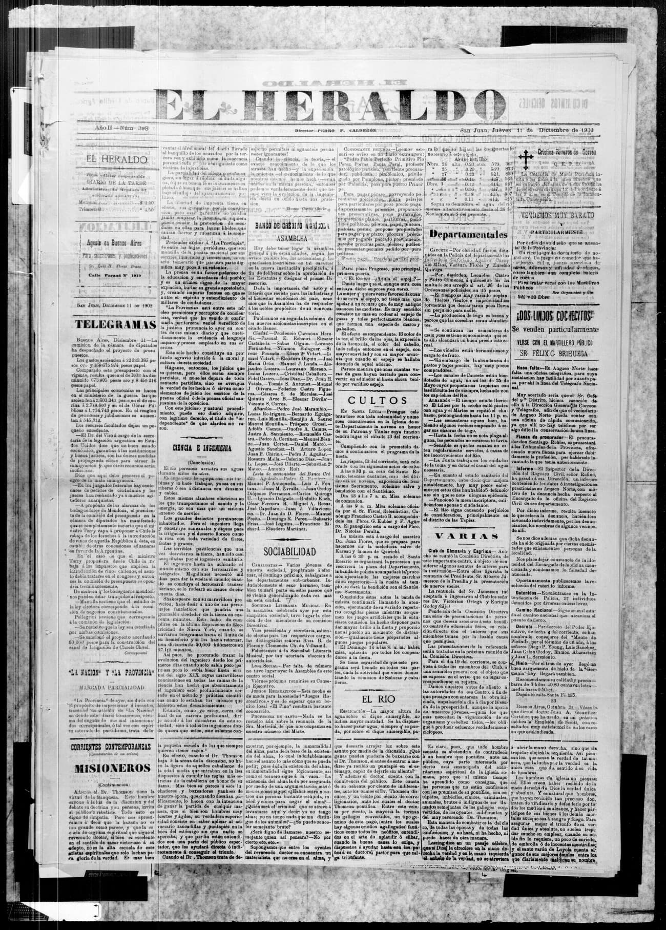 Portada · 11 de Noviembre de 1902
