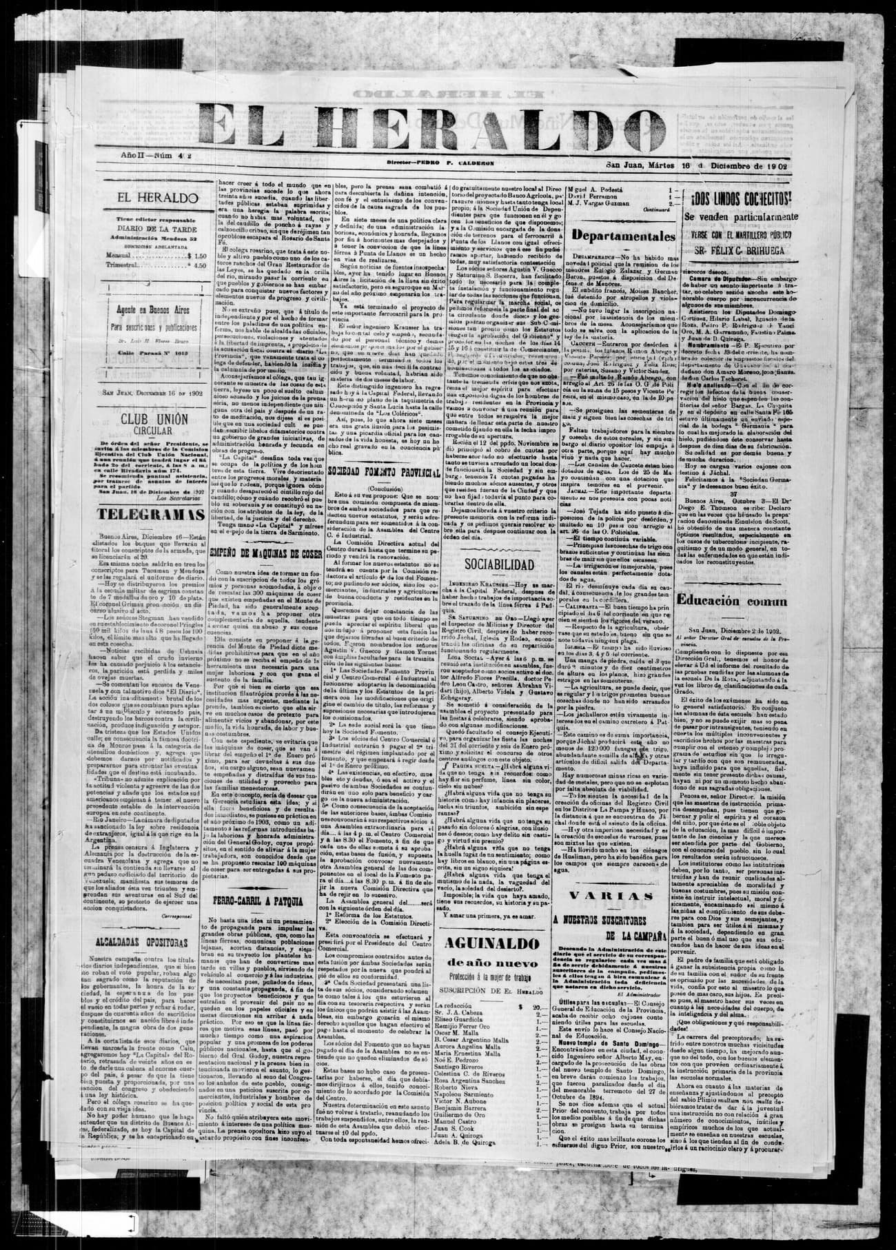 Portada · 16 de Diciembre de 1902