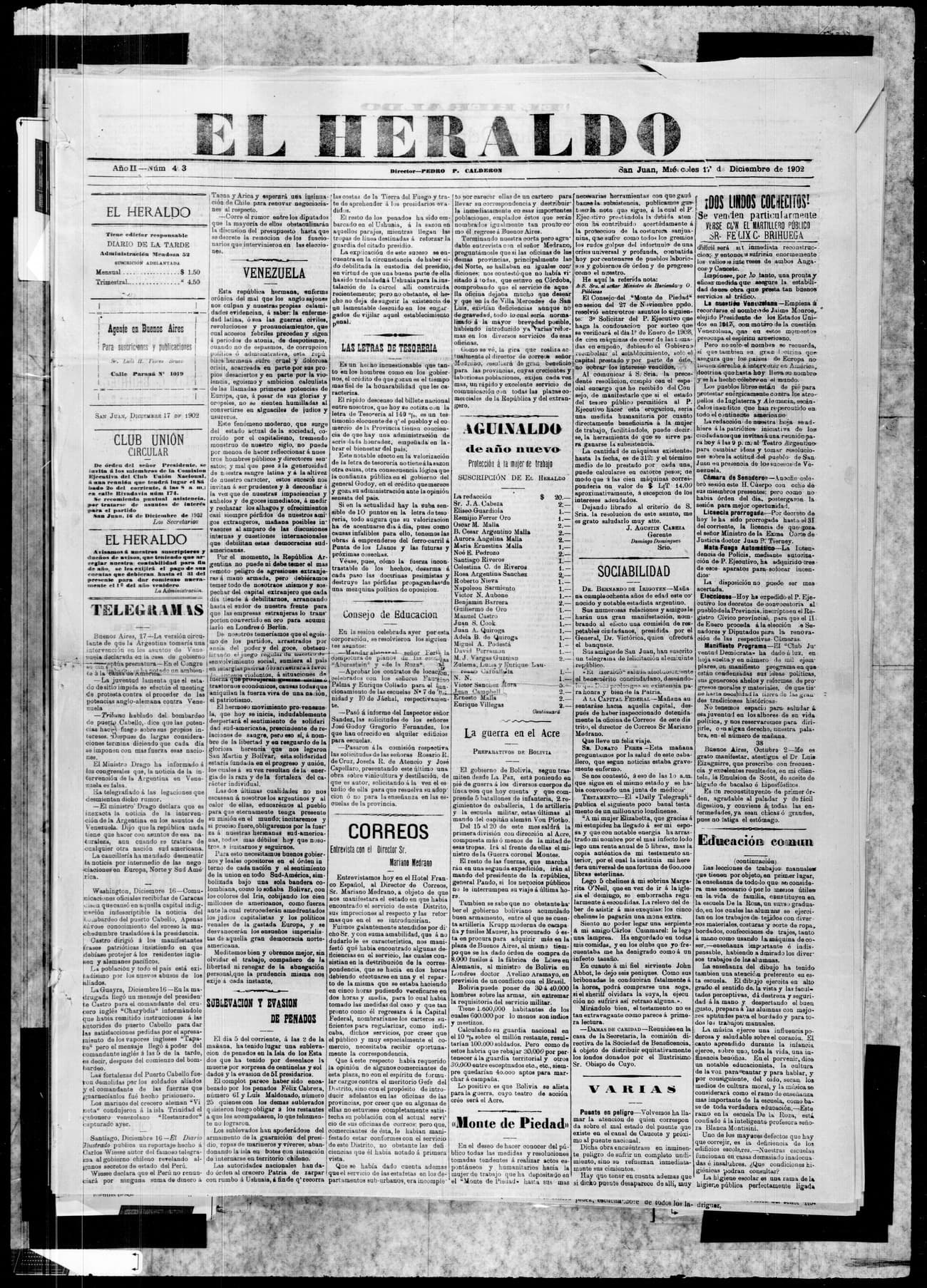 Portada · 17 de Diciembre de 1902