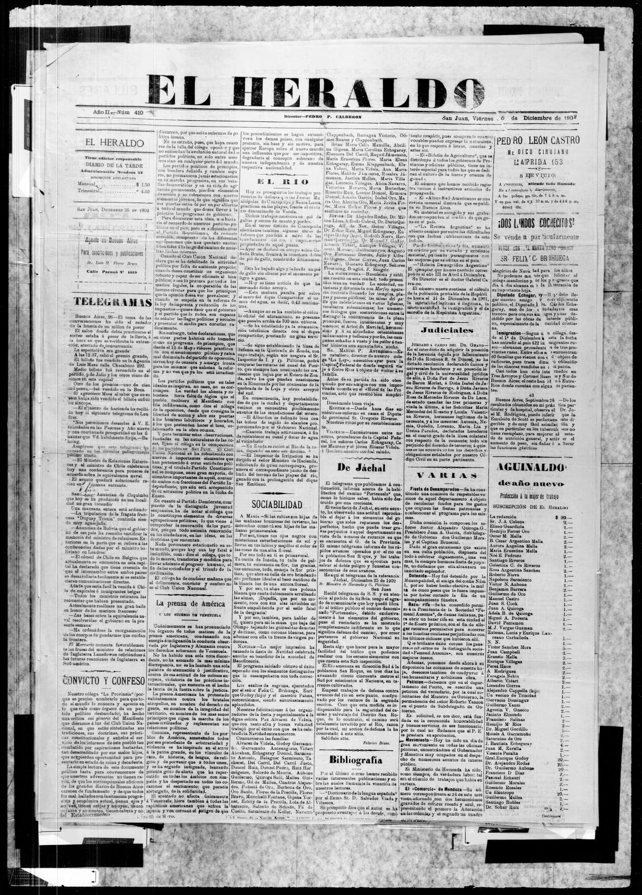 Portada · 26 de Diciembre de 1902