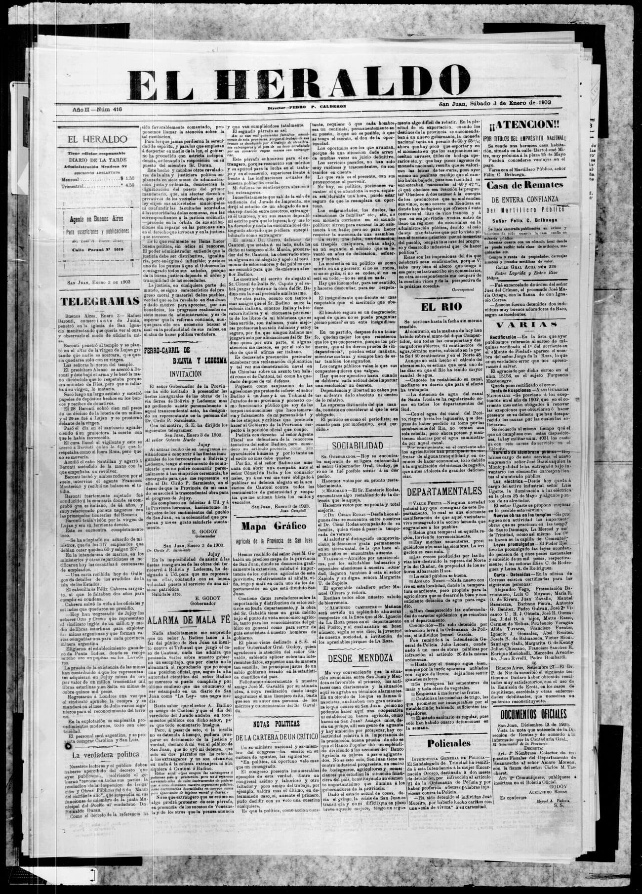Portada · 3 de Enero de 1903