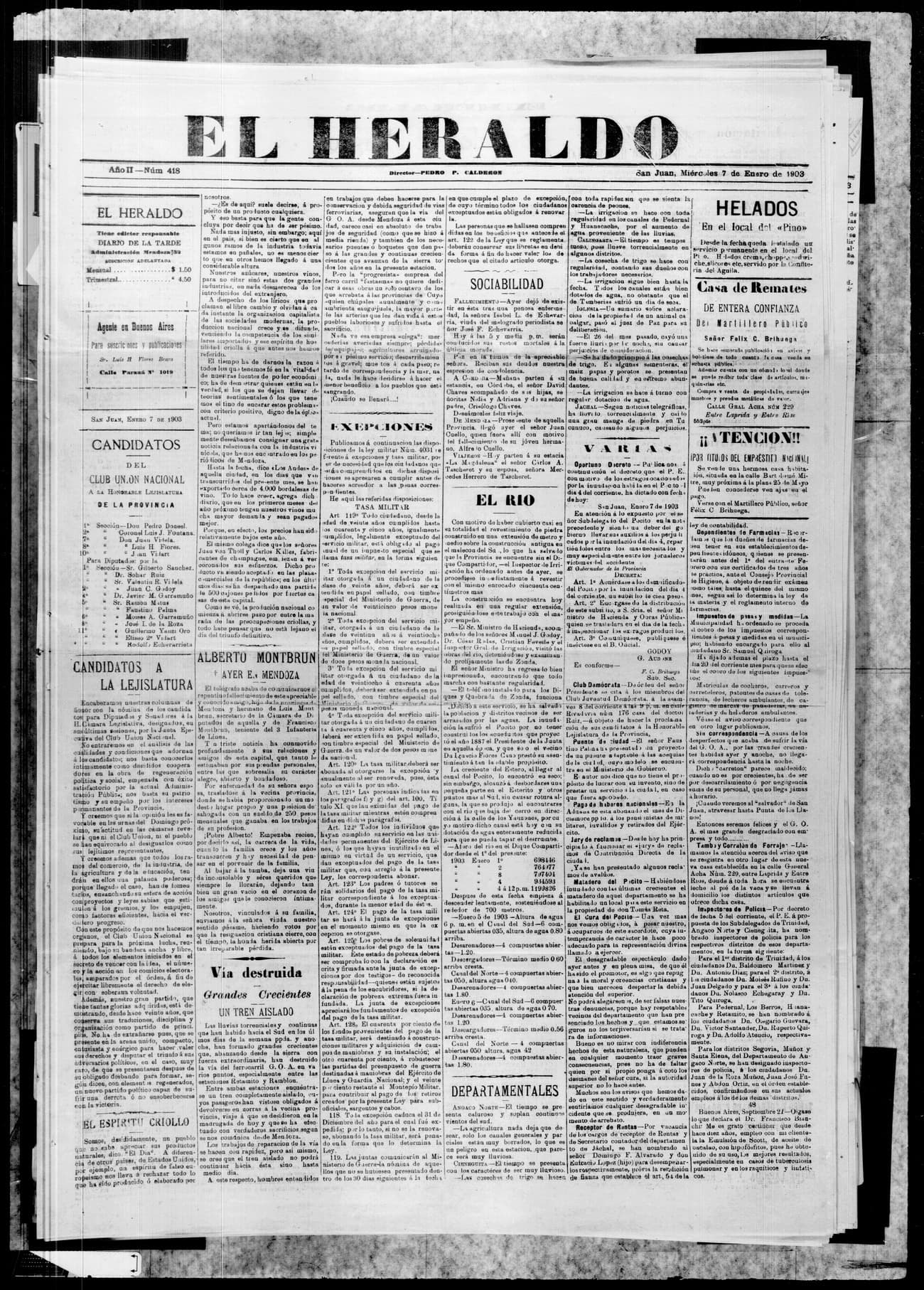 Portada · 7 de Enero de 1903