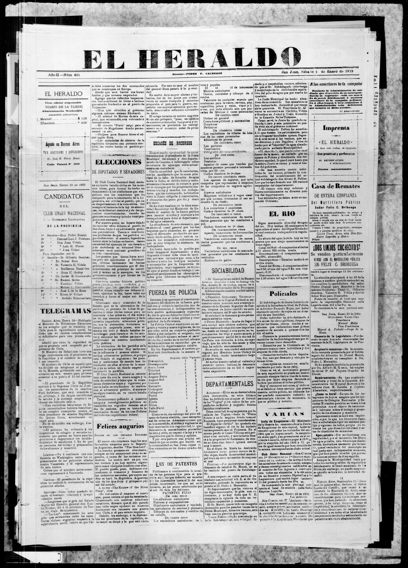 Portada · 10 de Enero de 1903