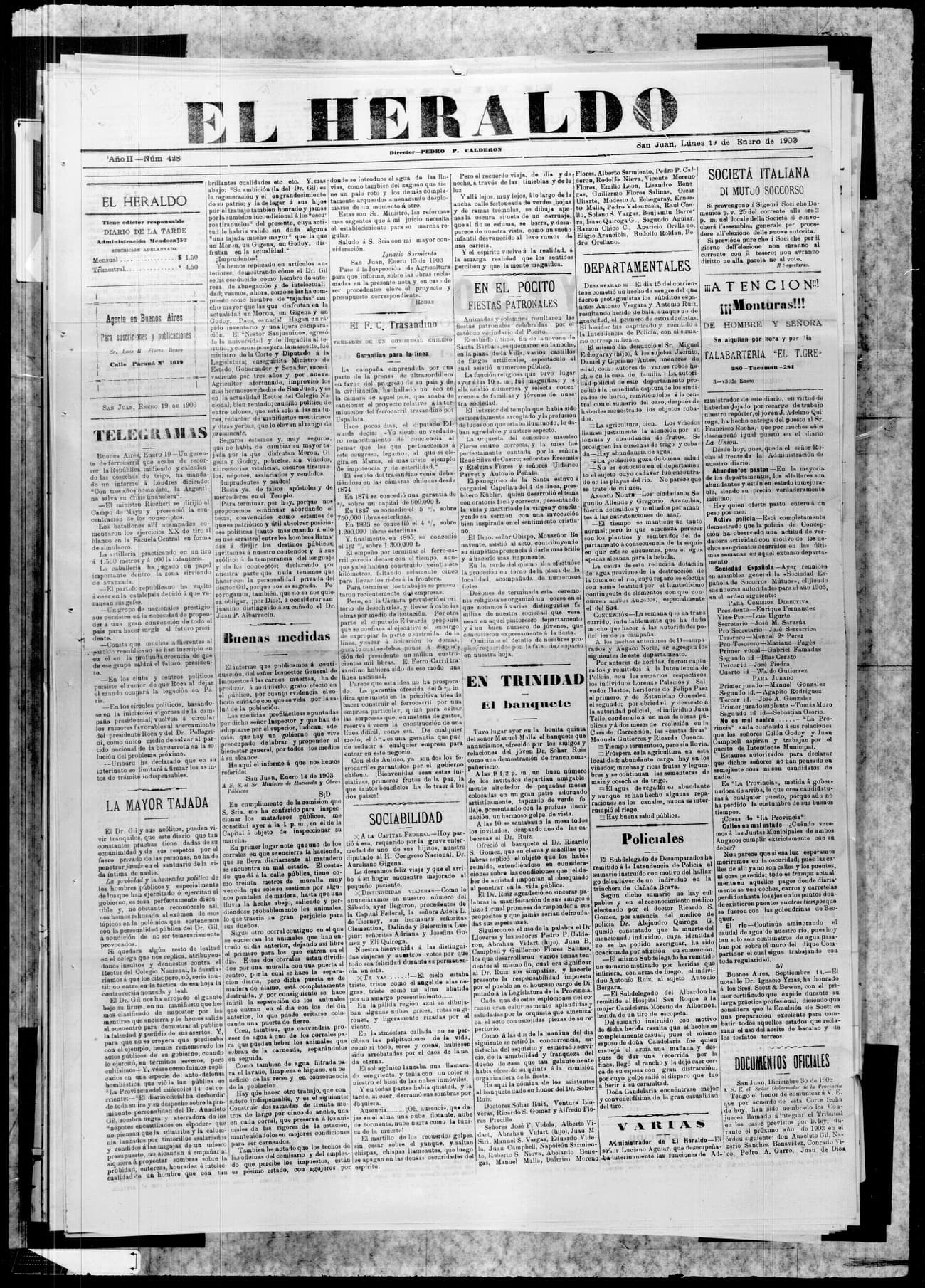 Portada · 19 de Enero de 1903