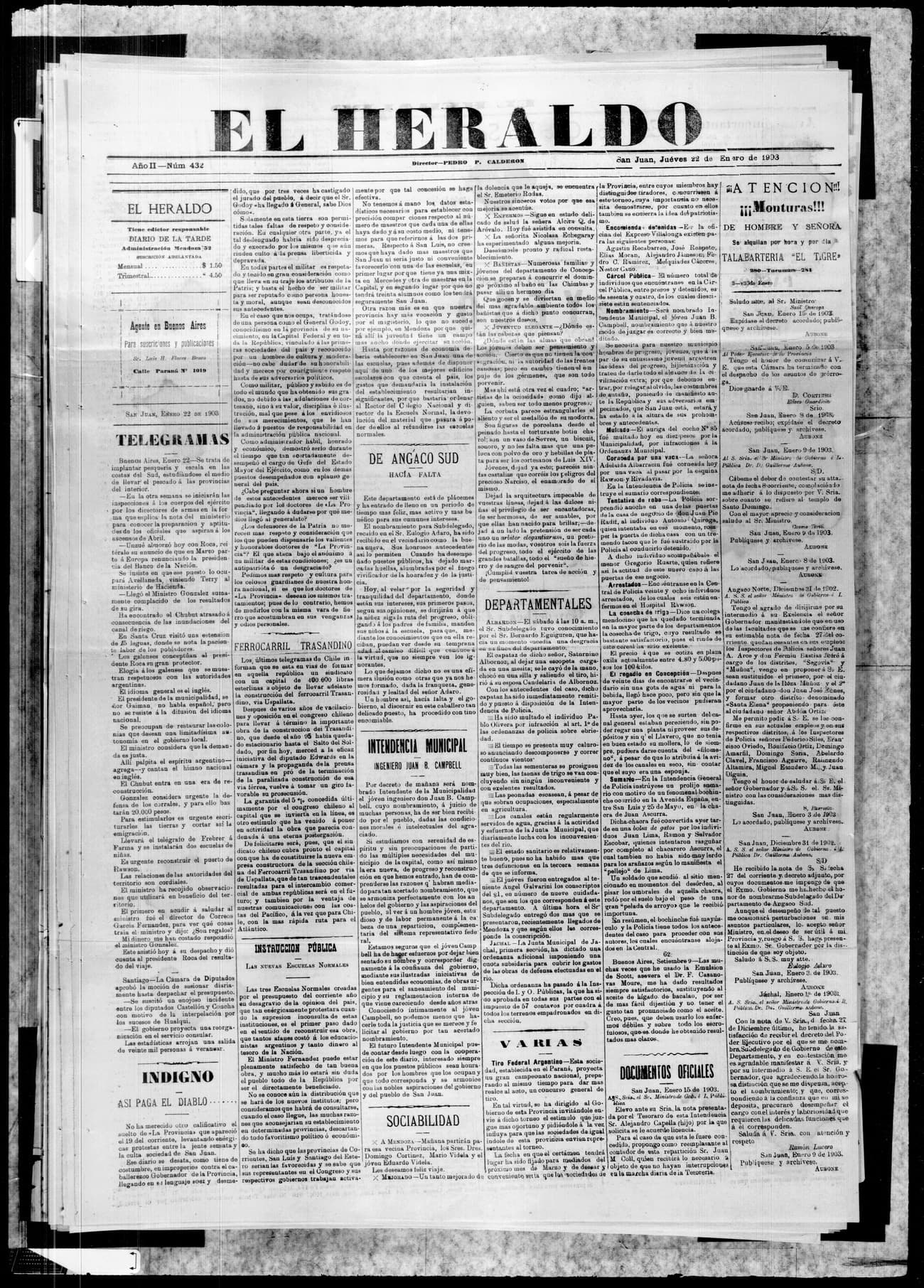 Portada · 22 de Enero de 1903