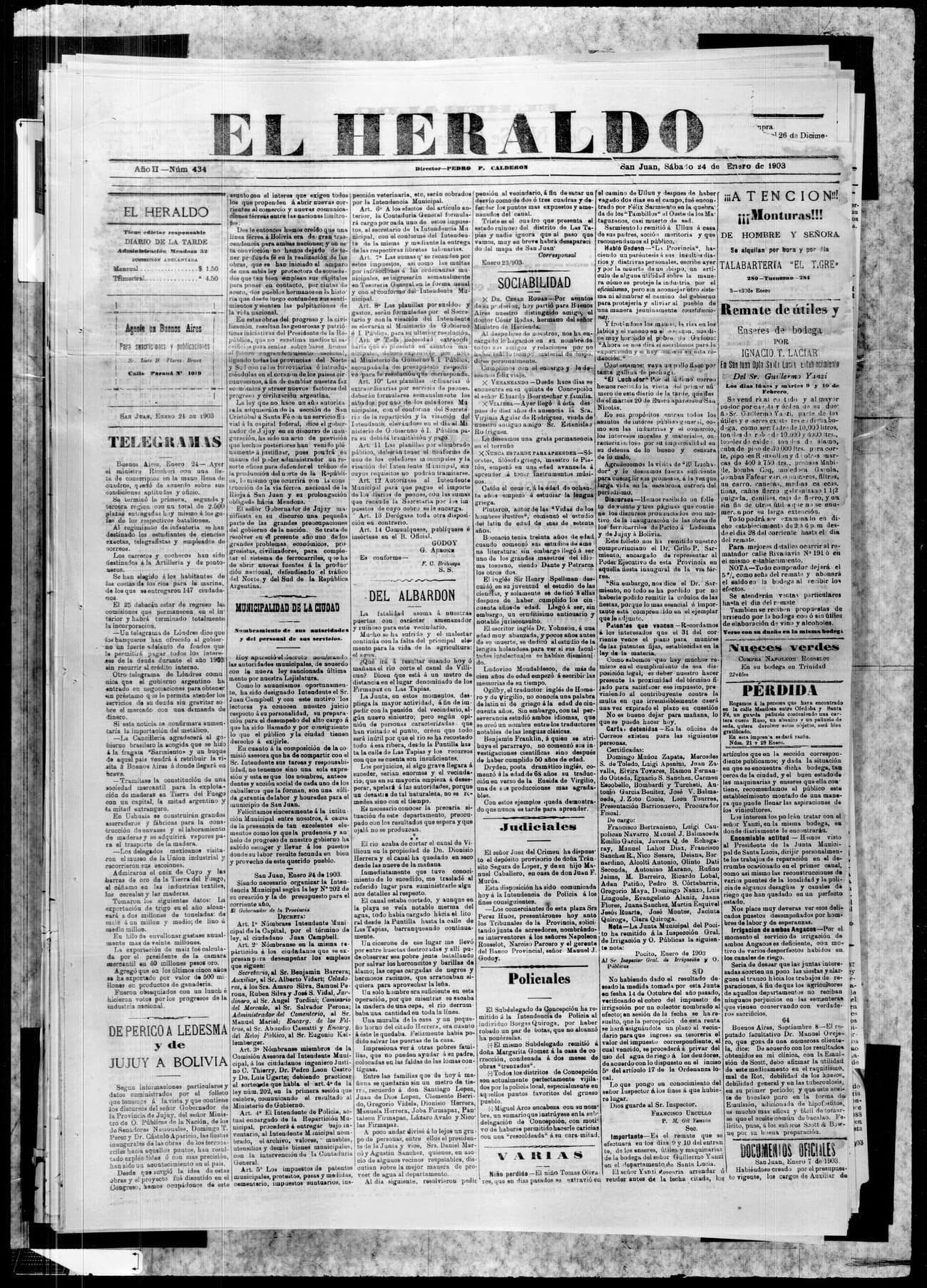 Portada · 24 de Enero de 1903