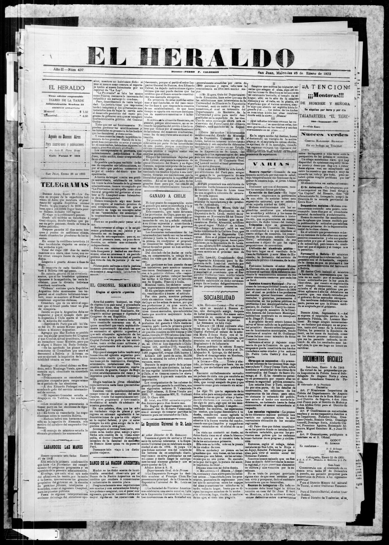 Portada · 28 de Enero de 1903
