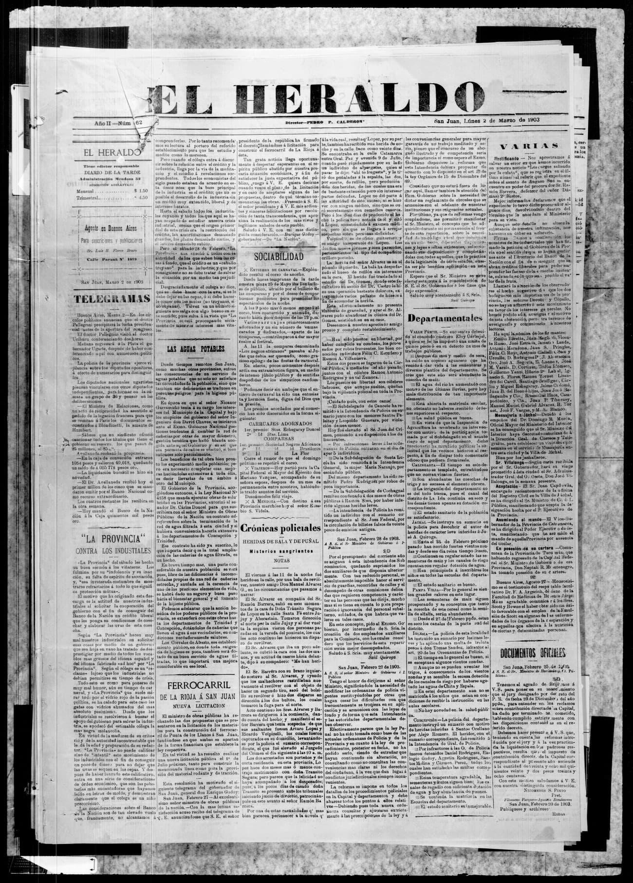 Portada · 2 de Marzo de 1903