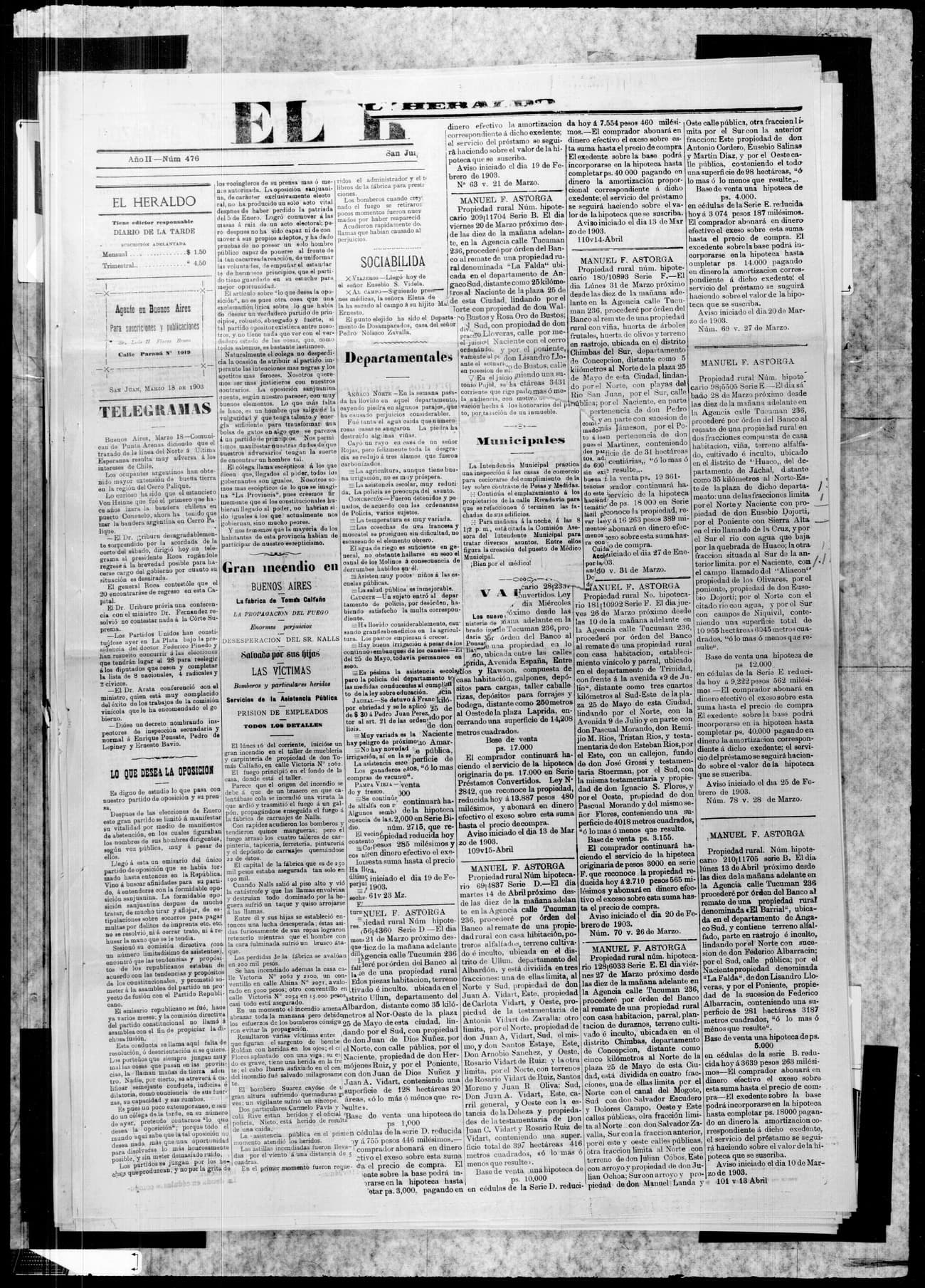 Portada · 18 de Marzo de 1903