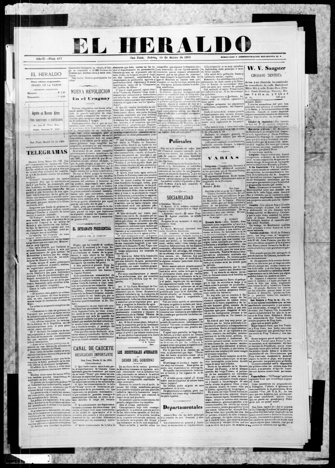 Portada · 19 de Marzo de 1903