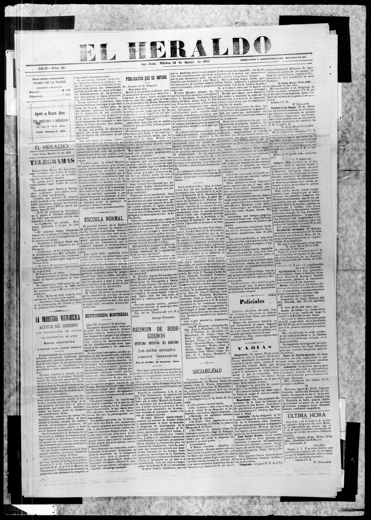 Portada · 24 de Marzo de 1903