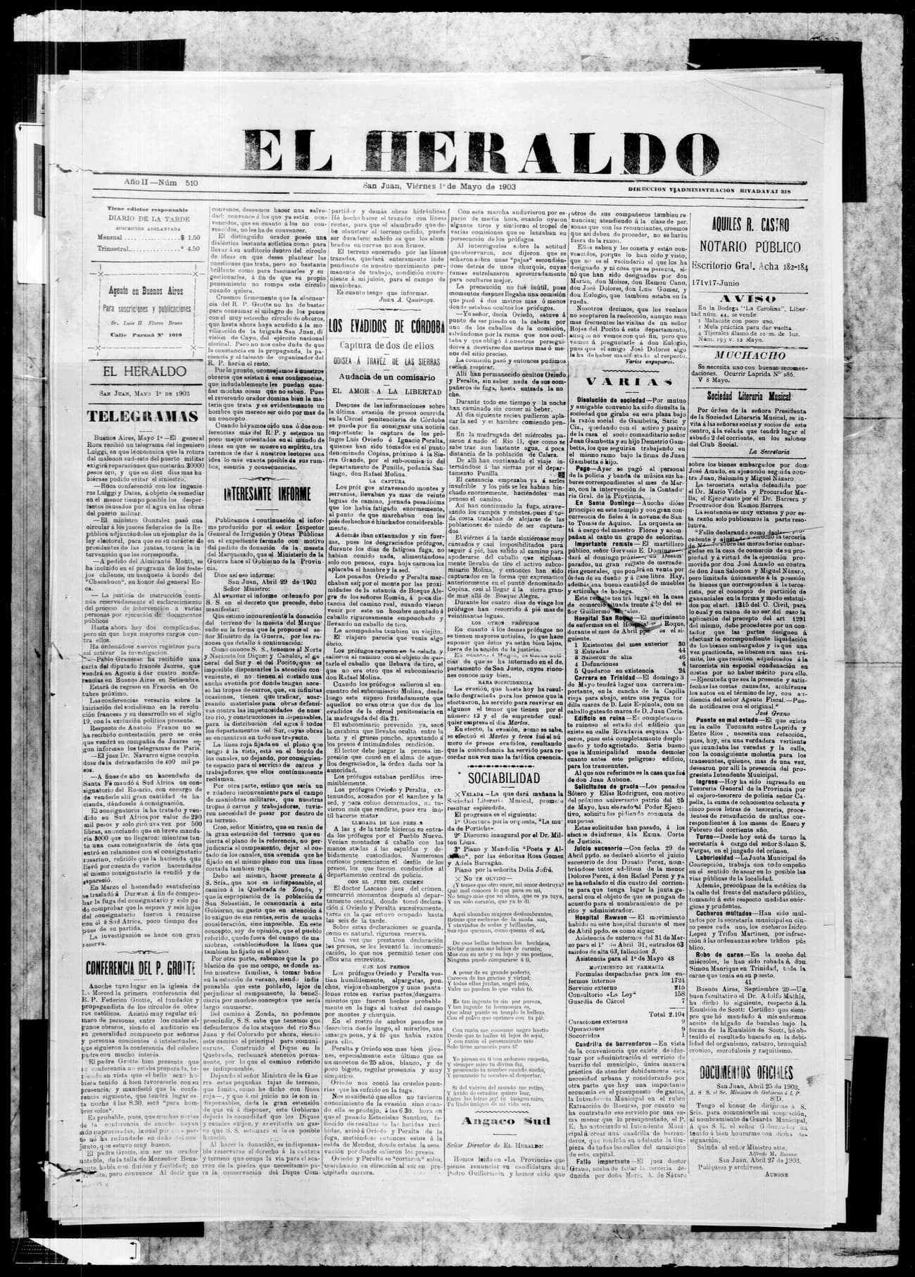 Portada · 1 de Mayo de 1903