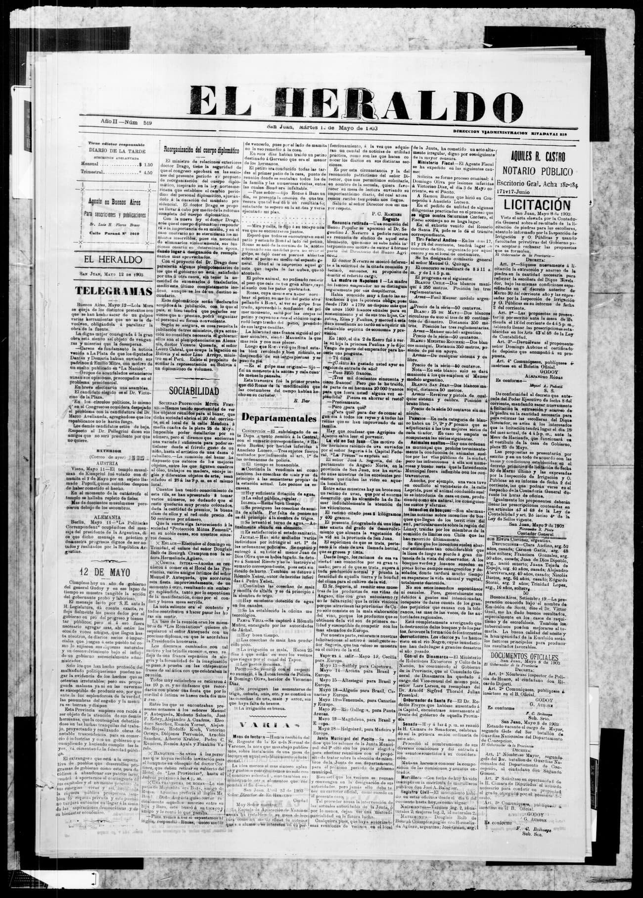 Portada · 12 de Mayo de 1903