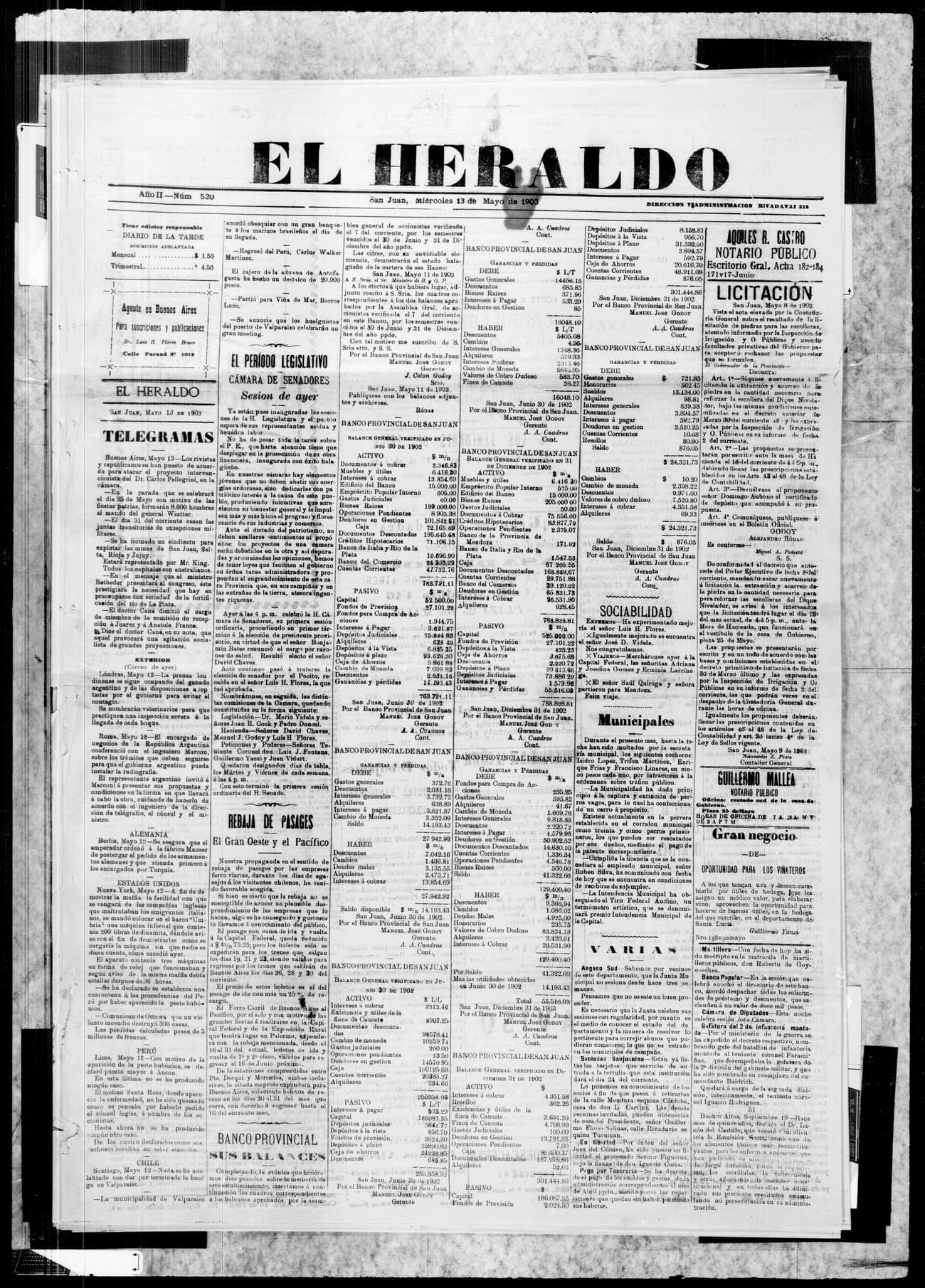 Portada · 13 de Mayo de 1903