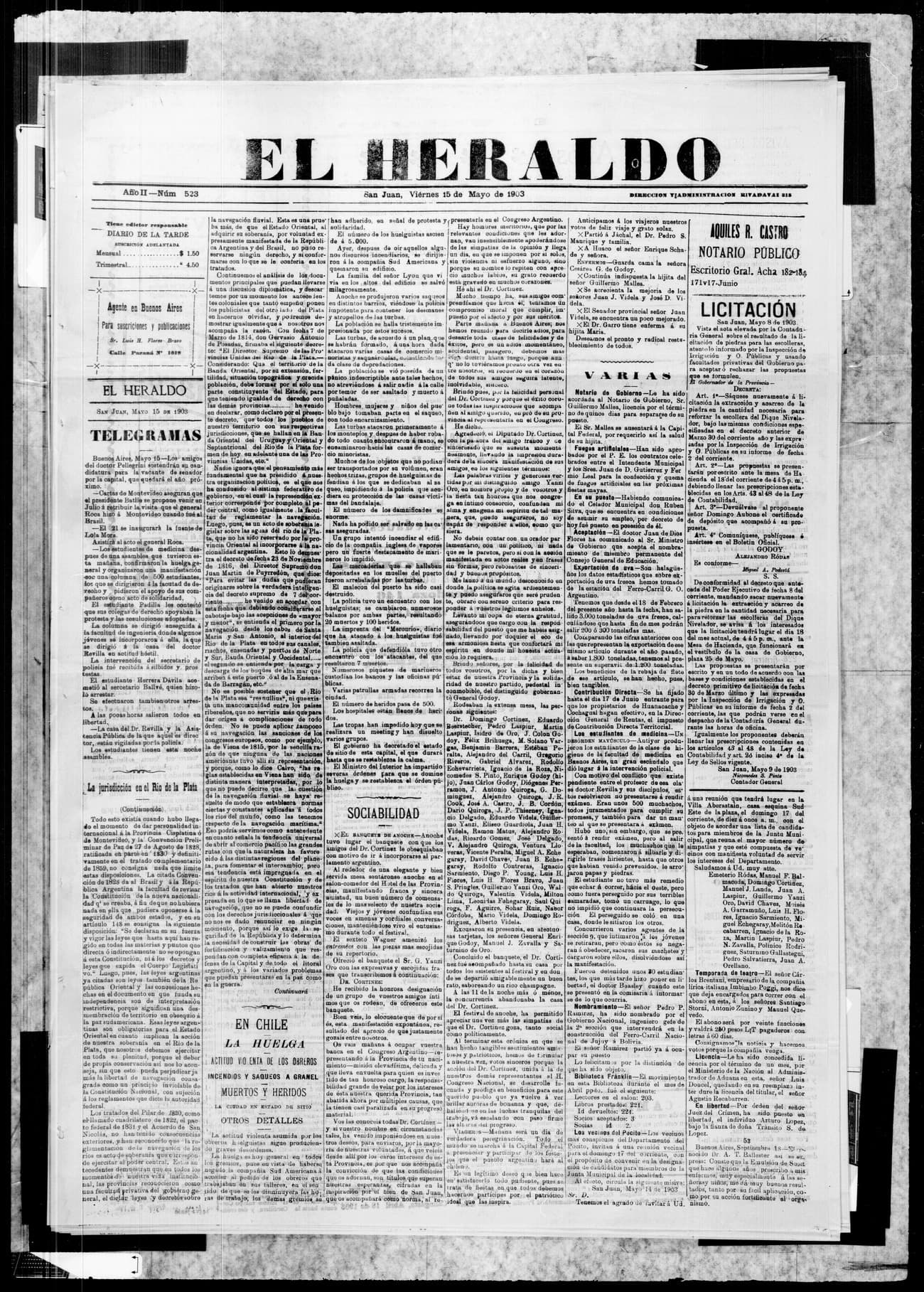 Portada · 15 de Mayo de 1903