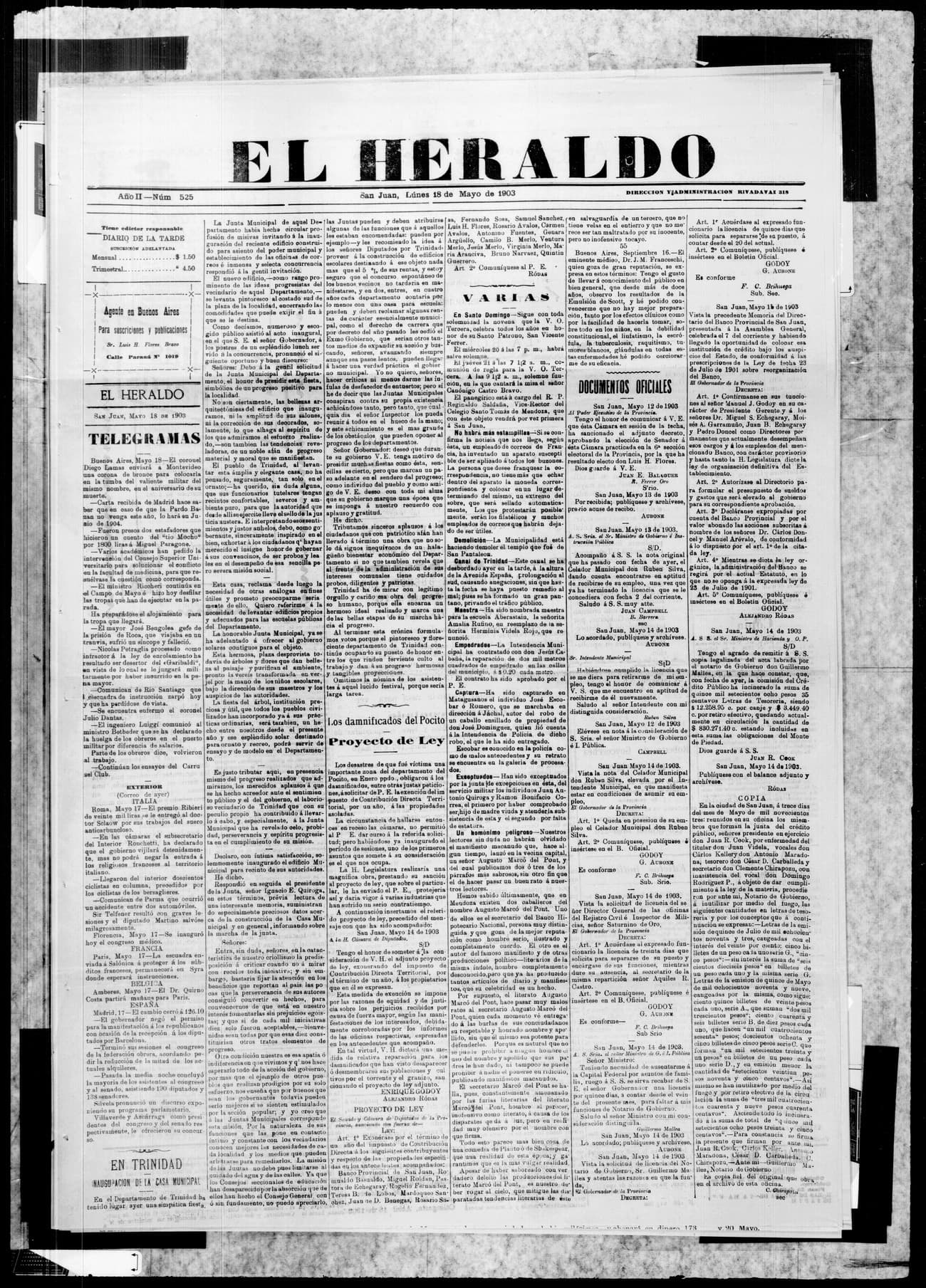 Portada · 18 de Mayo de 1903