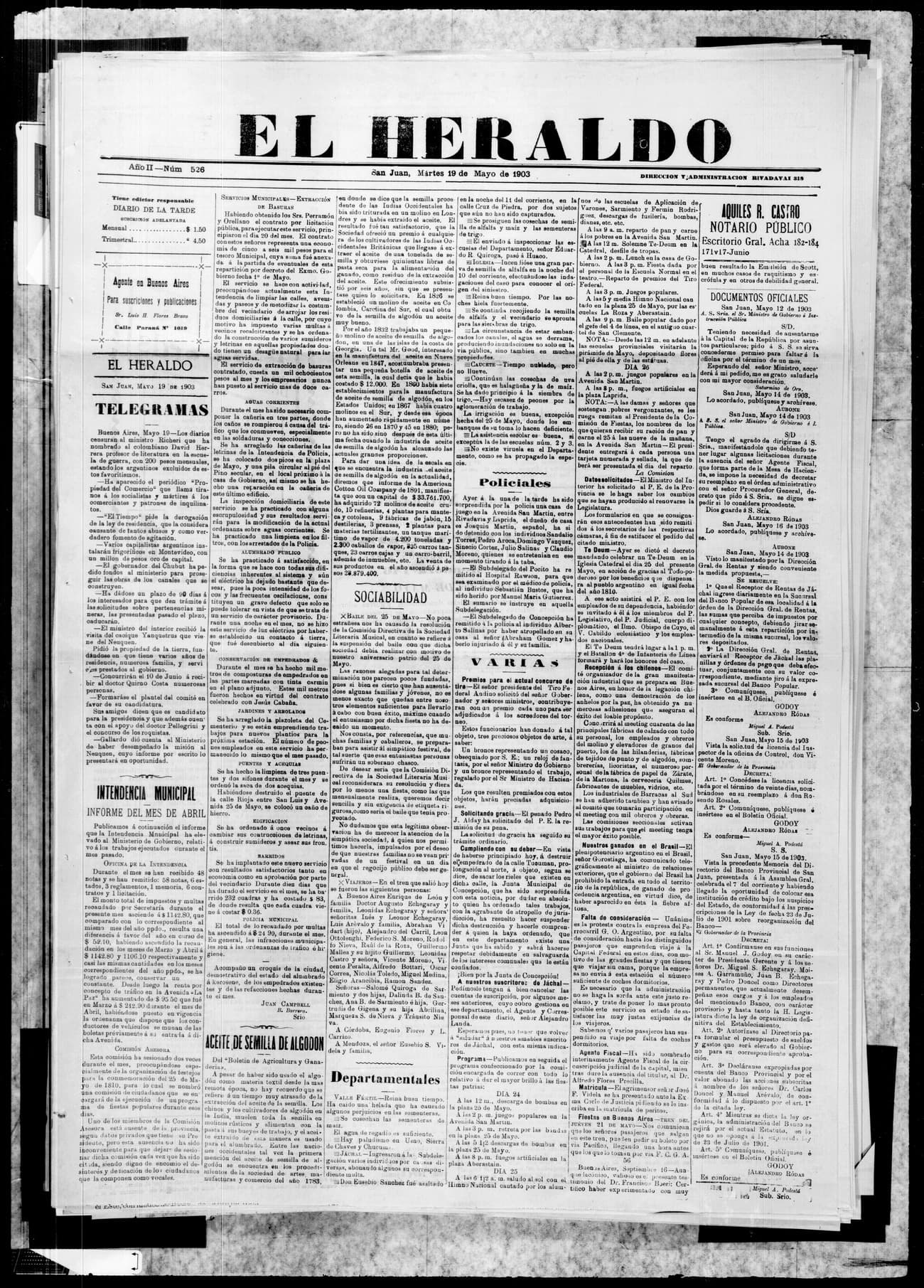 Portada · 19 de Mayo de 1903