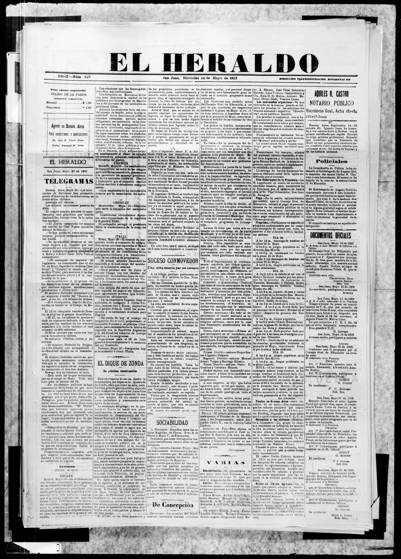 Portada · 20 de Mayo de 1903