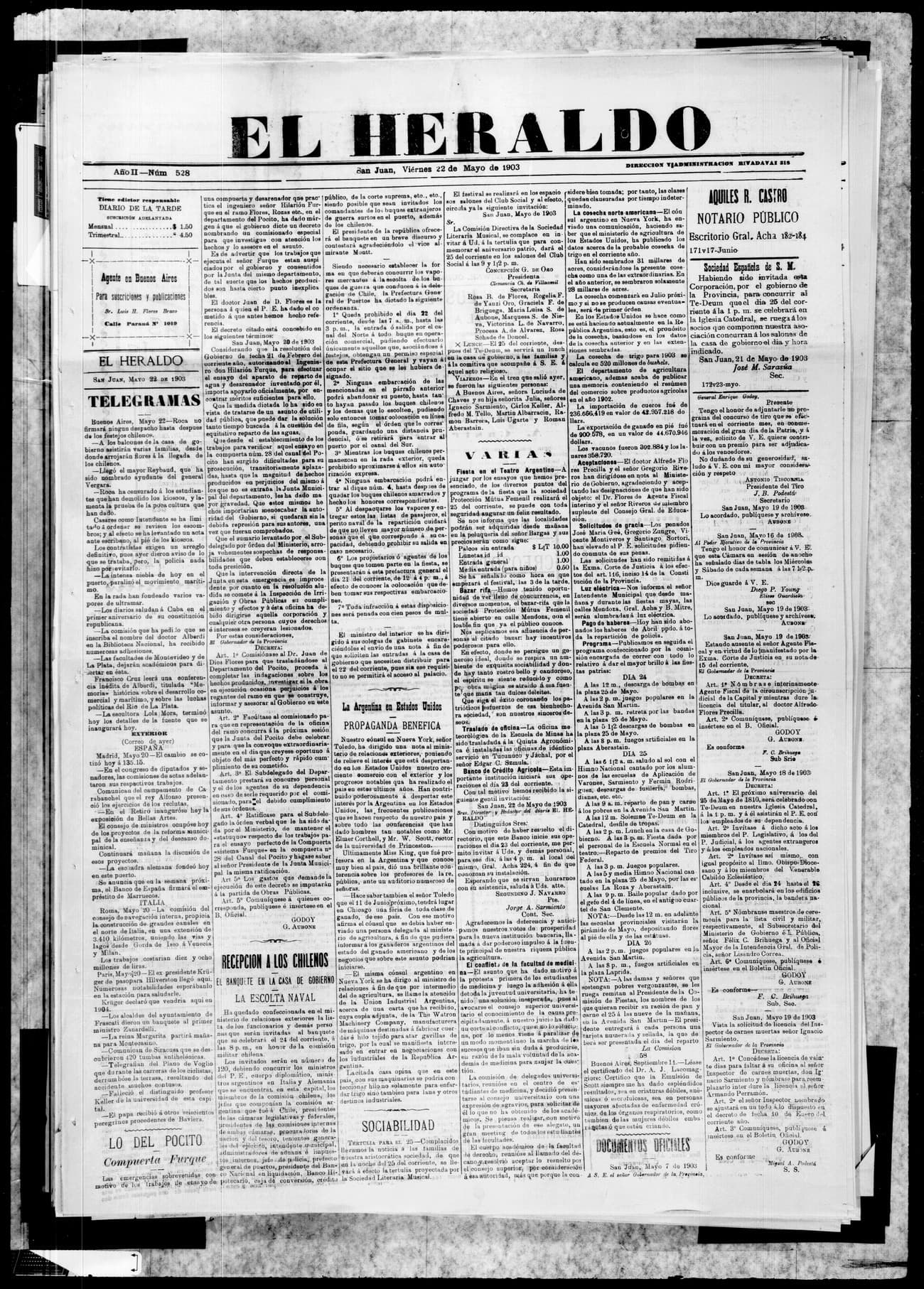 Portada · 22 de Mayo de 1903